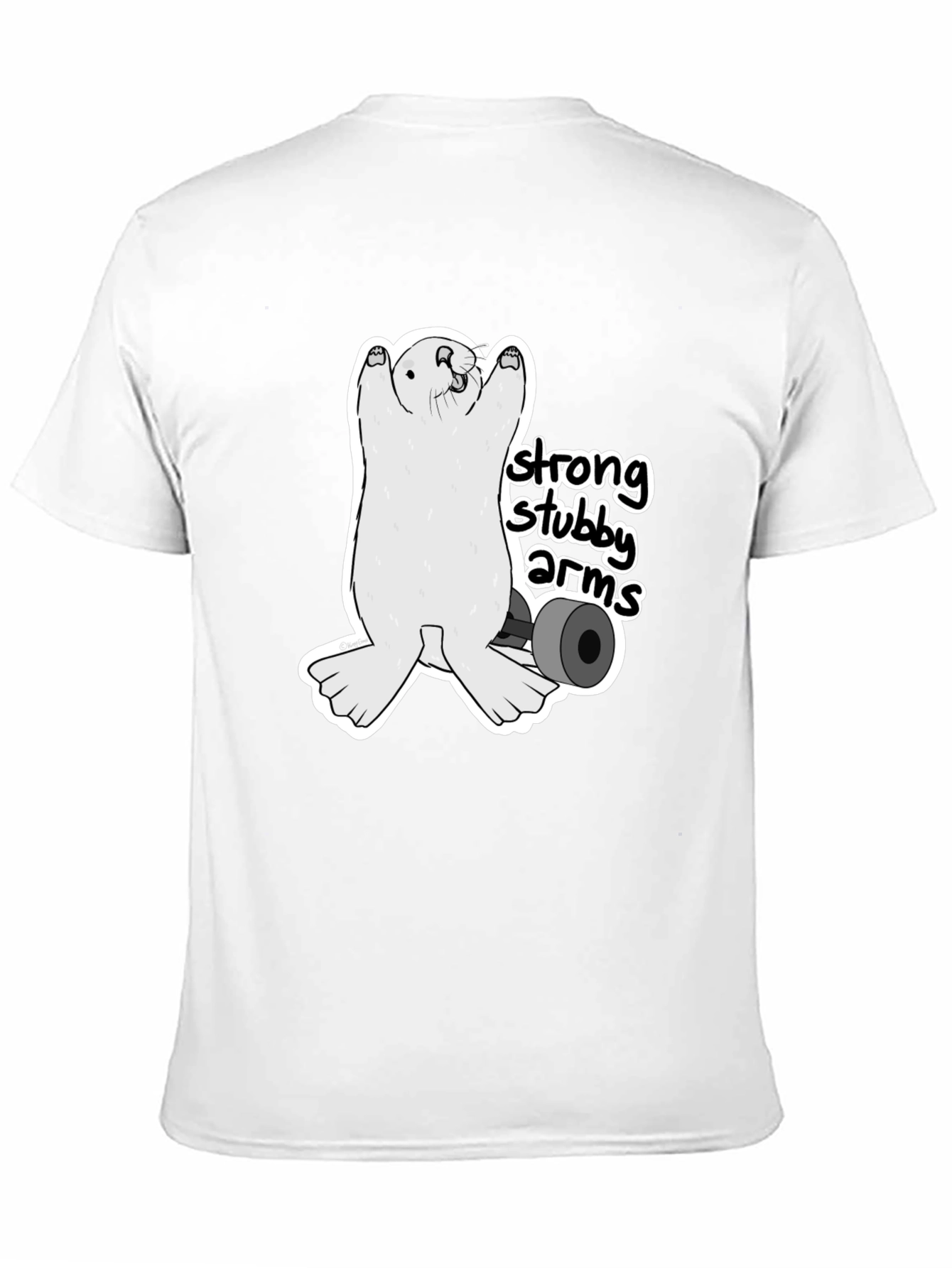 Strong Stubby Arms T-Shirt - Weightlifting Otter Tee