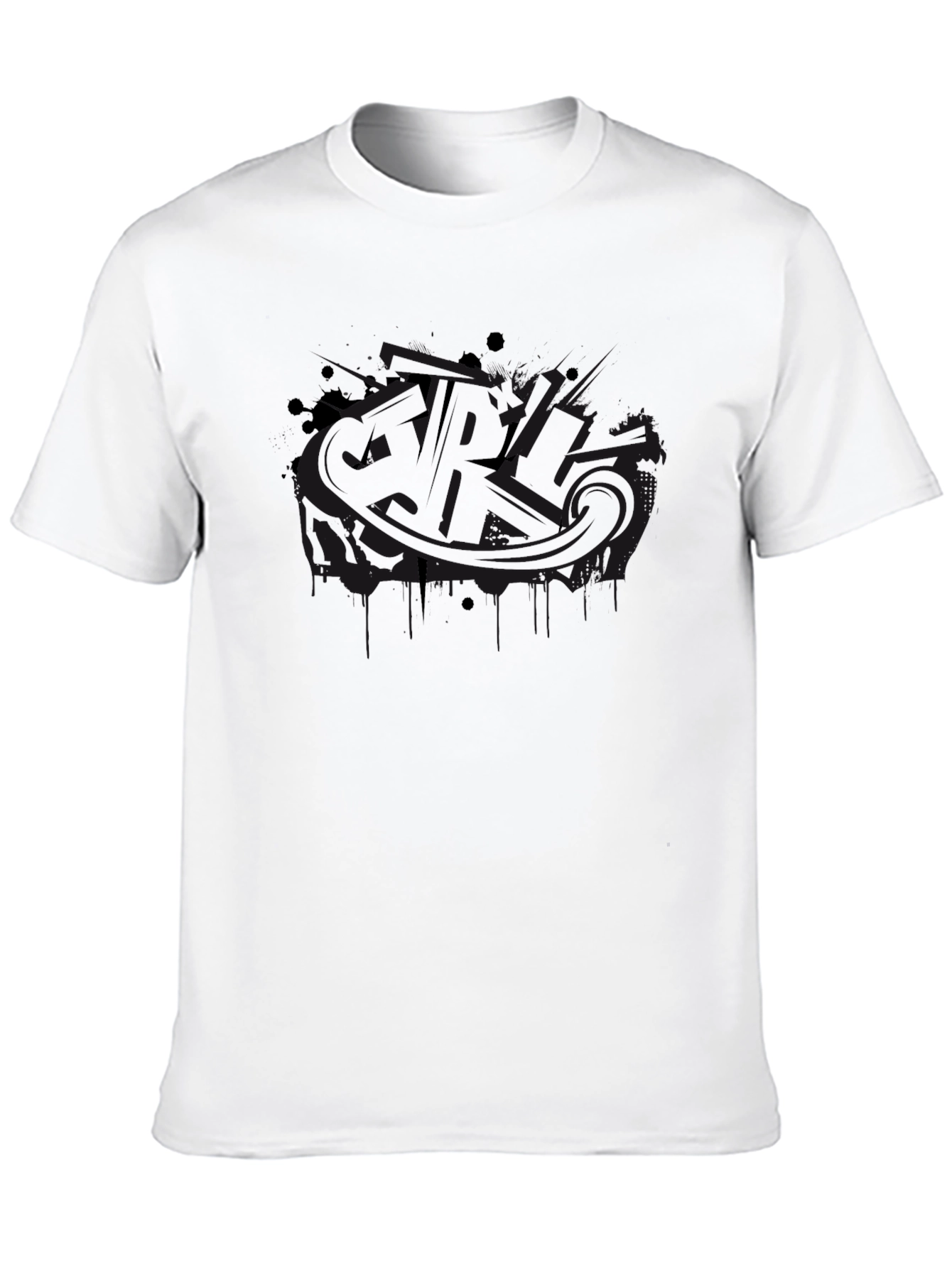 Mens Black Graphic Print T-Shirt