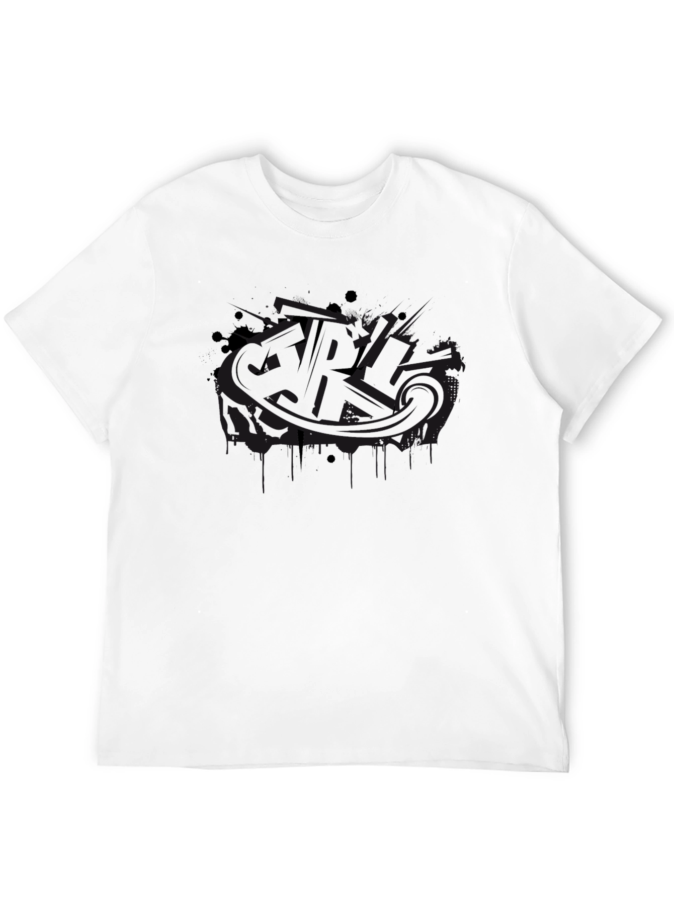 Mens Black Graphic Print T-Shirt