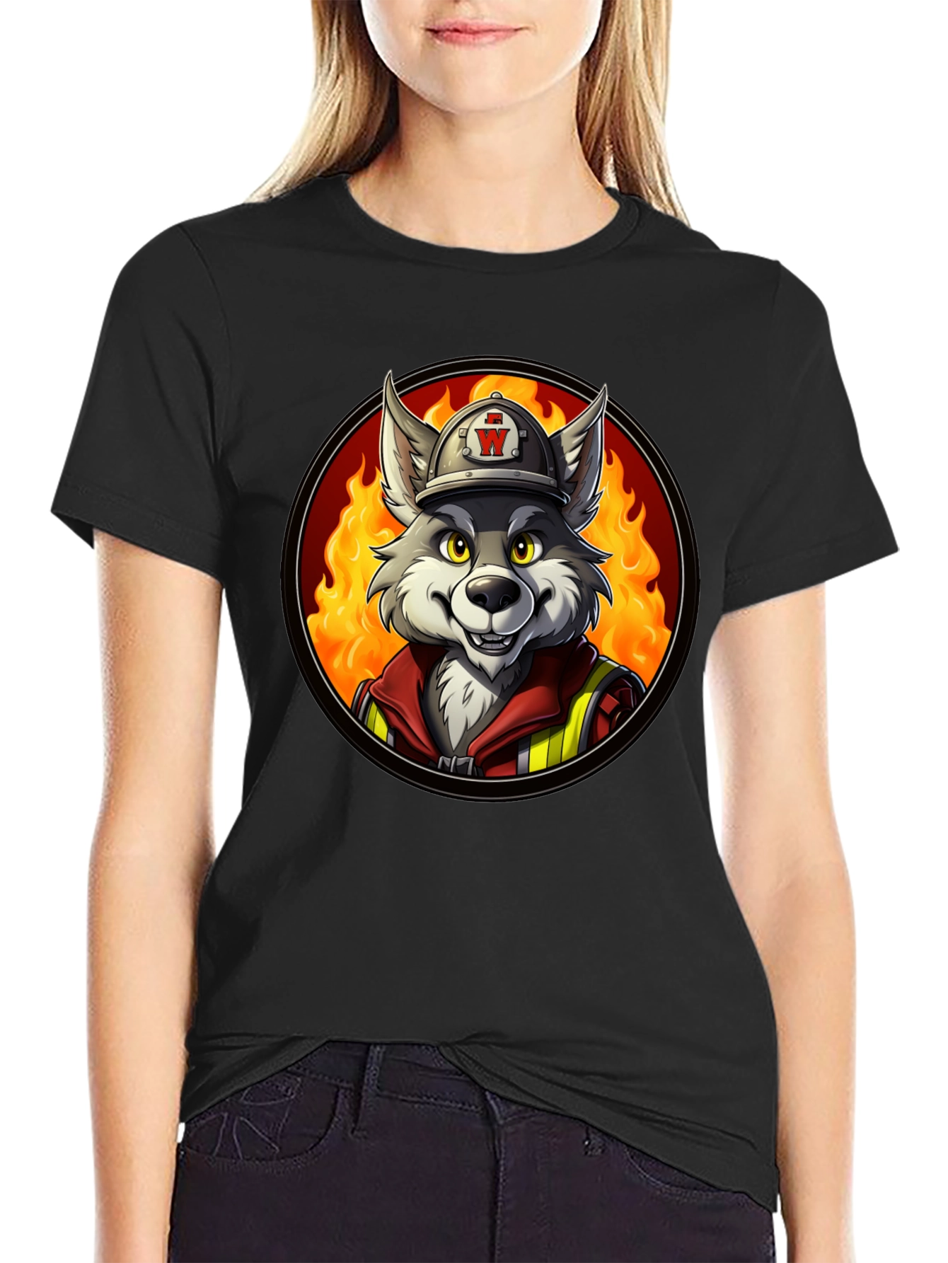 Wolf Firefighter Graphic Tee