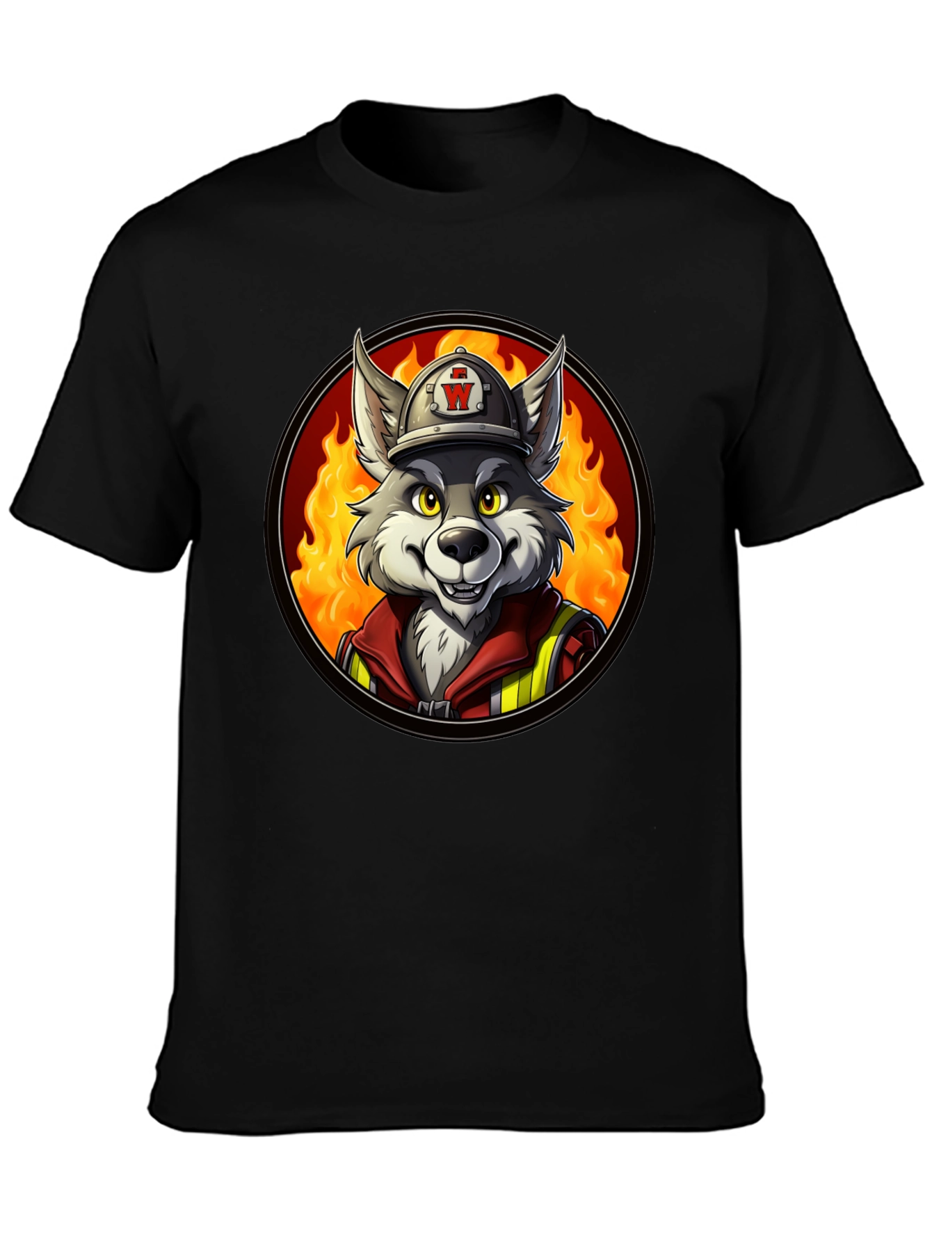 Wolf Firefighter Graphic Tee