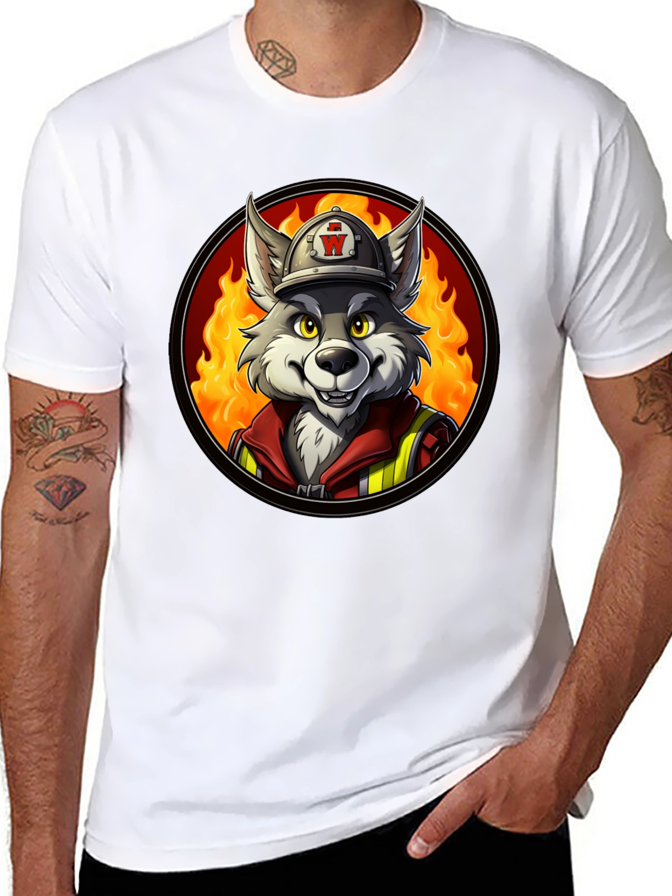 Wolf Firefighter Graphic Tee