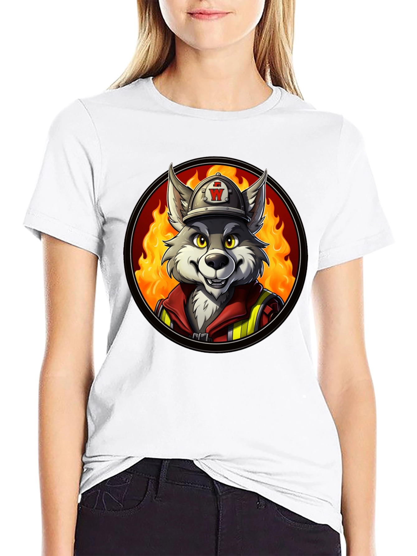 Wolf Firefighter Graphic Tee