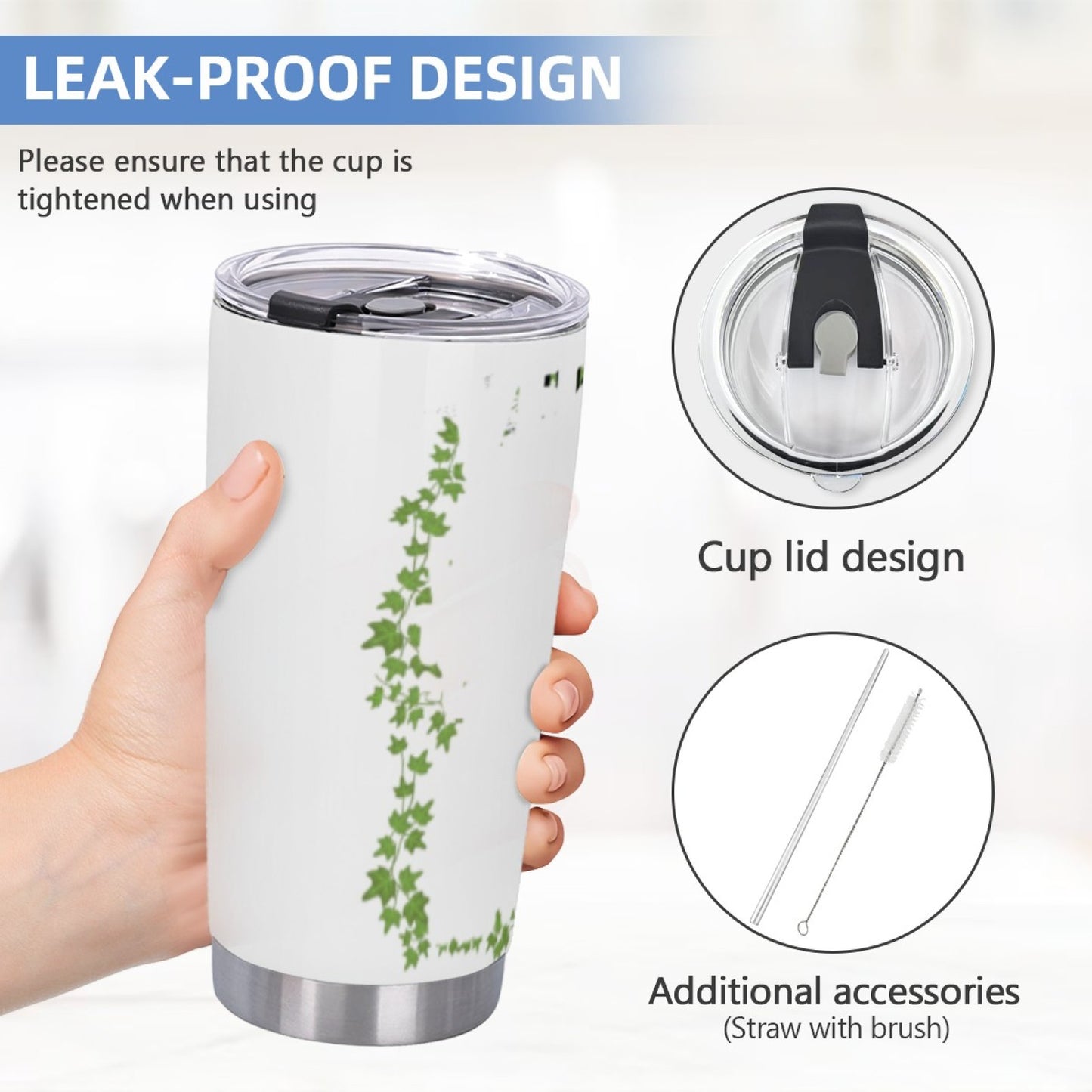 Daily Use Insulated Stainless Steel Tumbler - Stylish Graphic Print Cup