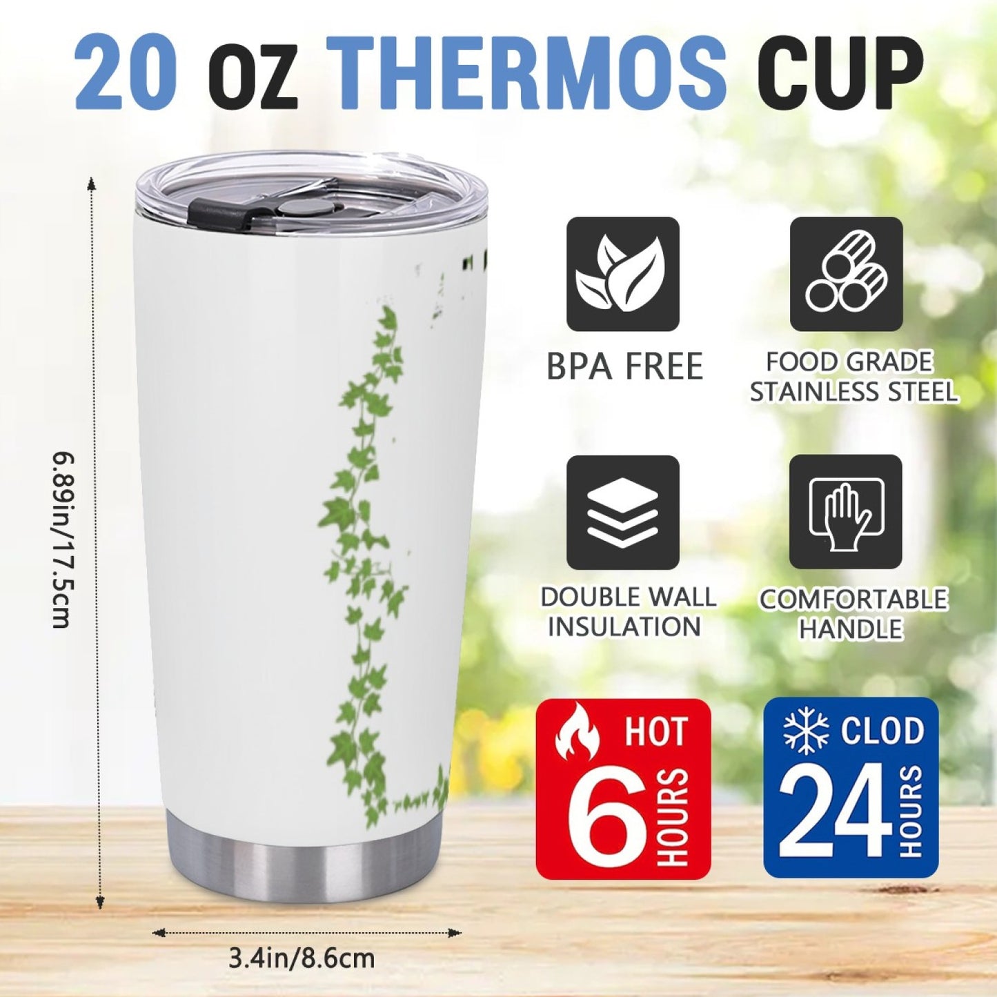 Daily Use Insulated Stainless Steel Tumbler - Stylish Graphic Print Cup