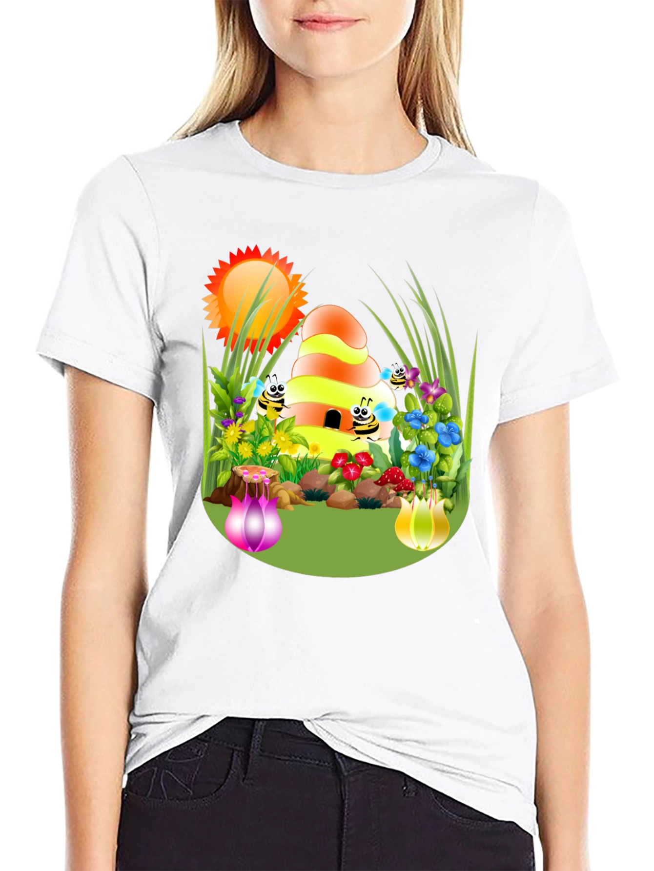 Bee Happy T-Shirt - Nature Graphic Tee