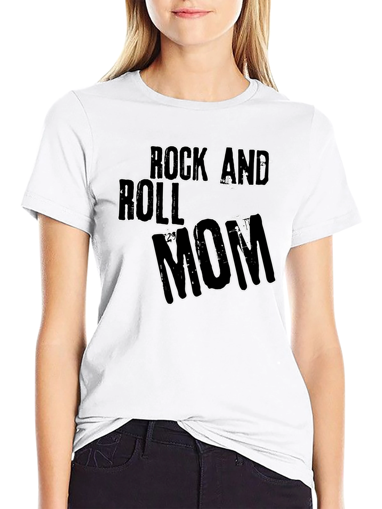 Rock and Roll Mom Black Graphic Tee