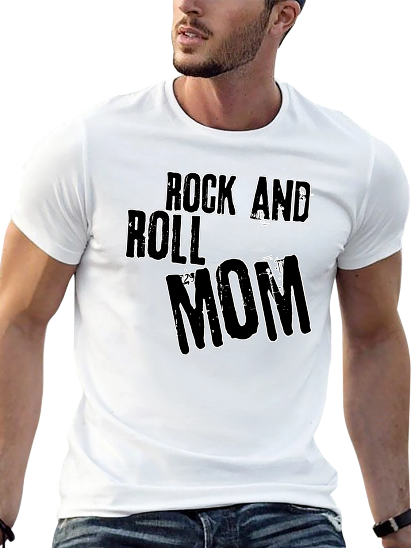 Rock and Roll Mom Black Graphic Tee