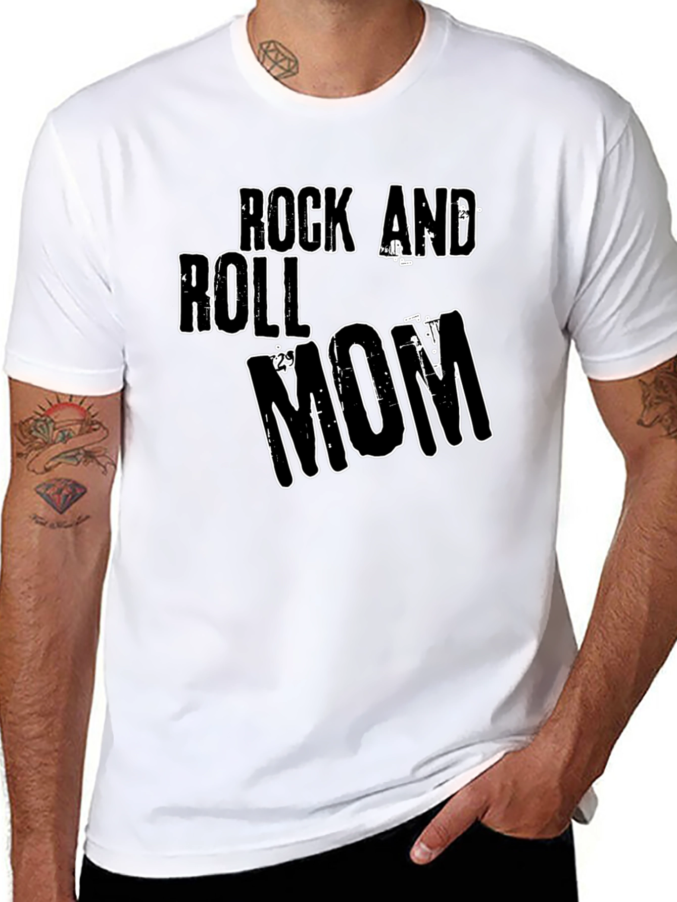 Rock and Roll Mom Black Graphic Tee