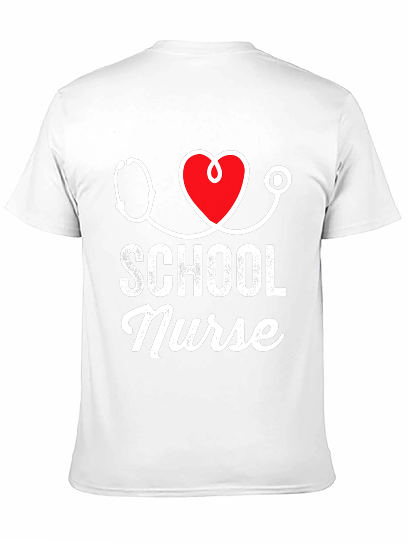 School Nurse T-Shirt - Stethoscope Heart Design