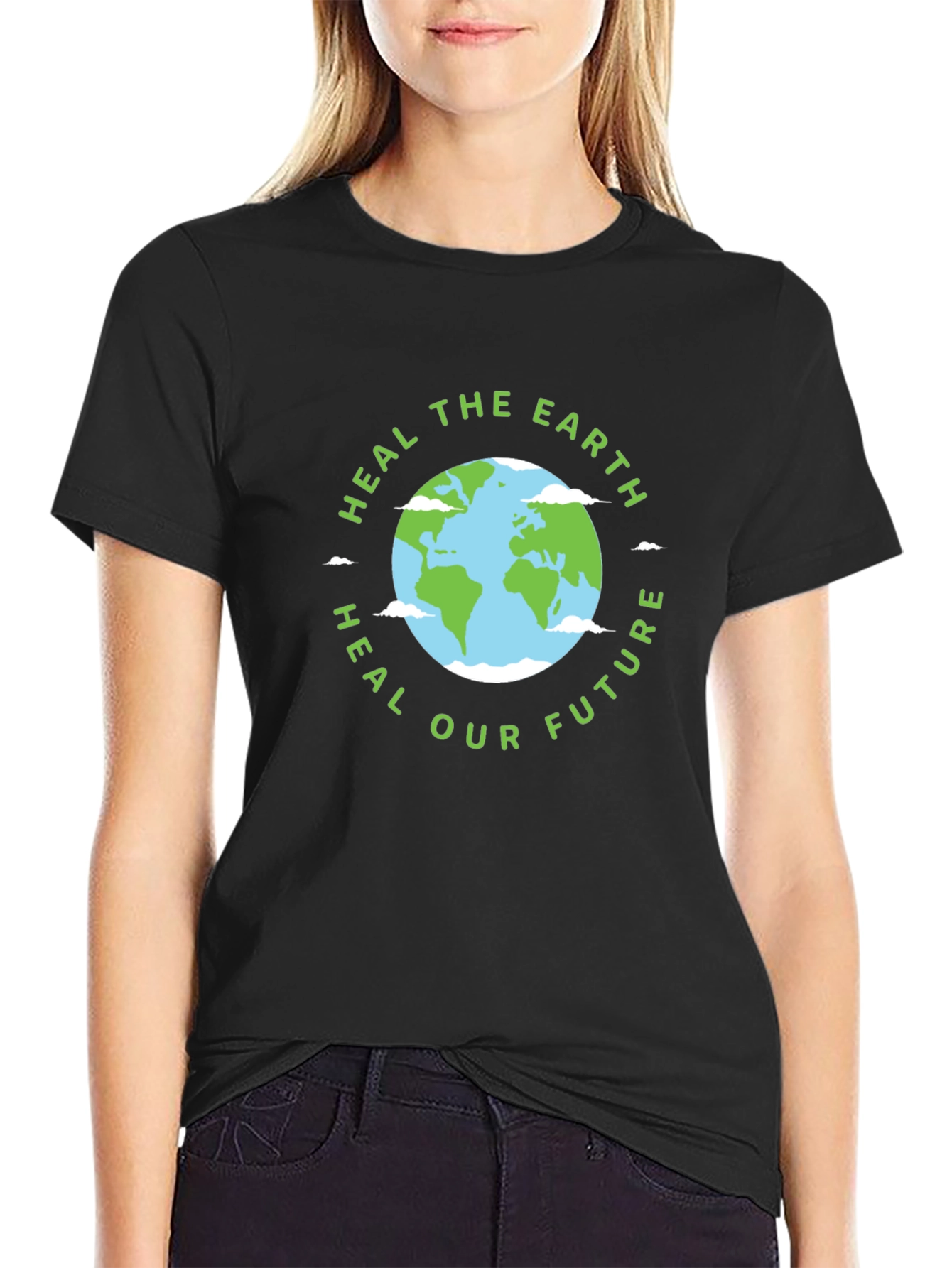 Eco-Friendly Heal the Earth Graphic T-Shirt