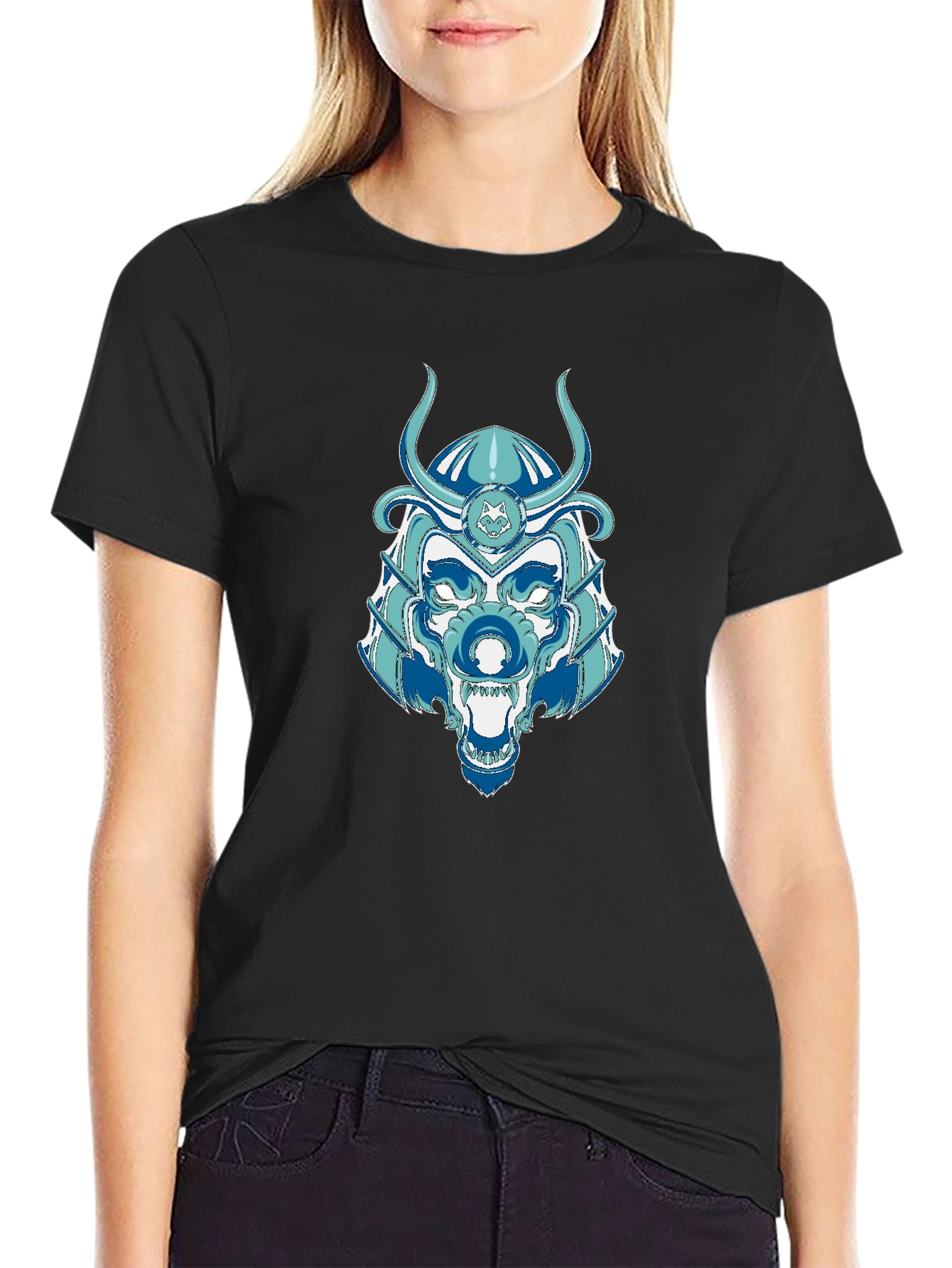 Samurai Wolf Graphic Tee - Unique Design