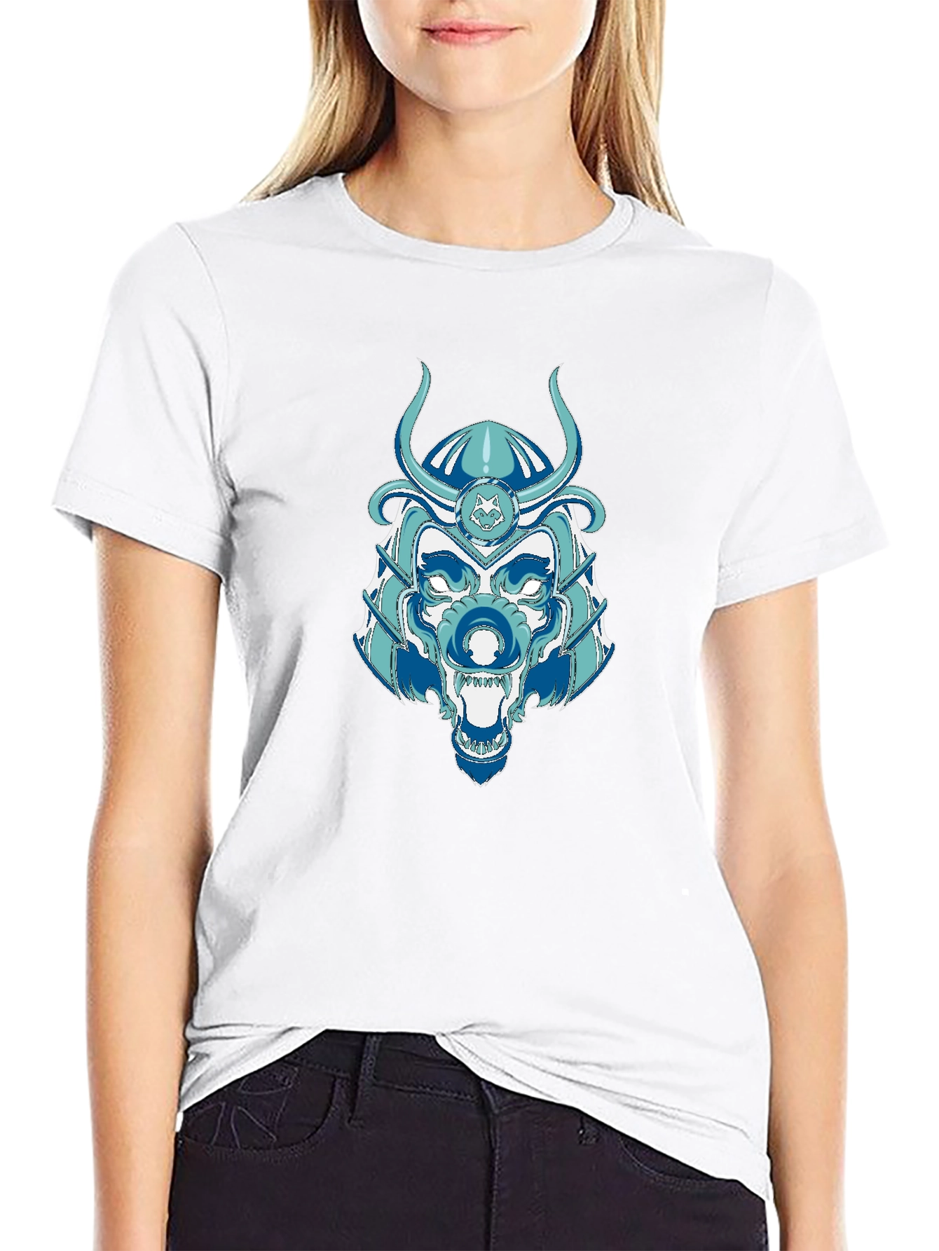 Samurai Wolf Graphic Tee - Unique Design