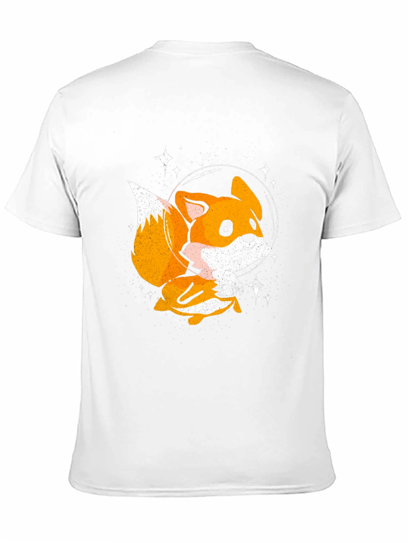 Astronaut Fox Black T-Shirt - Space Cartoon Tee