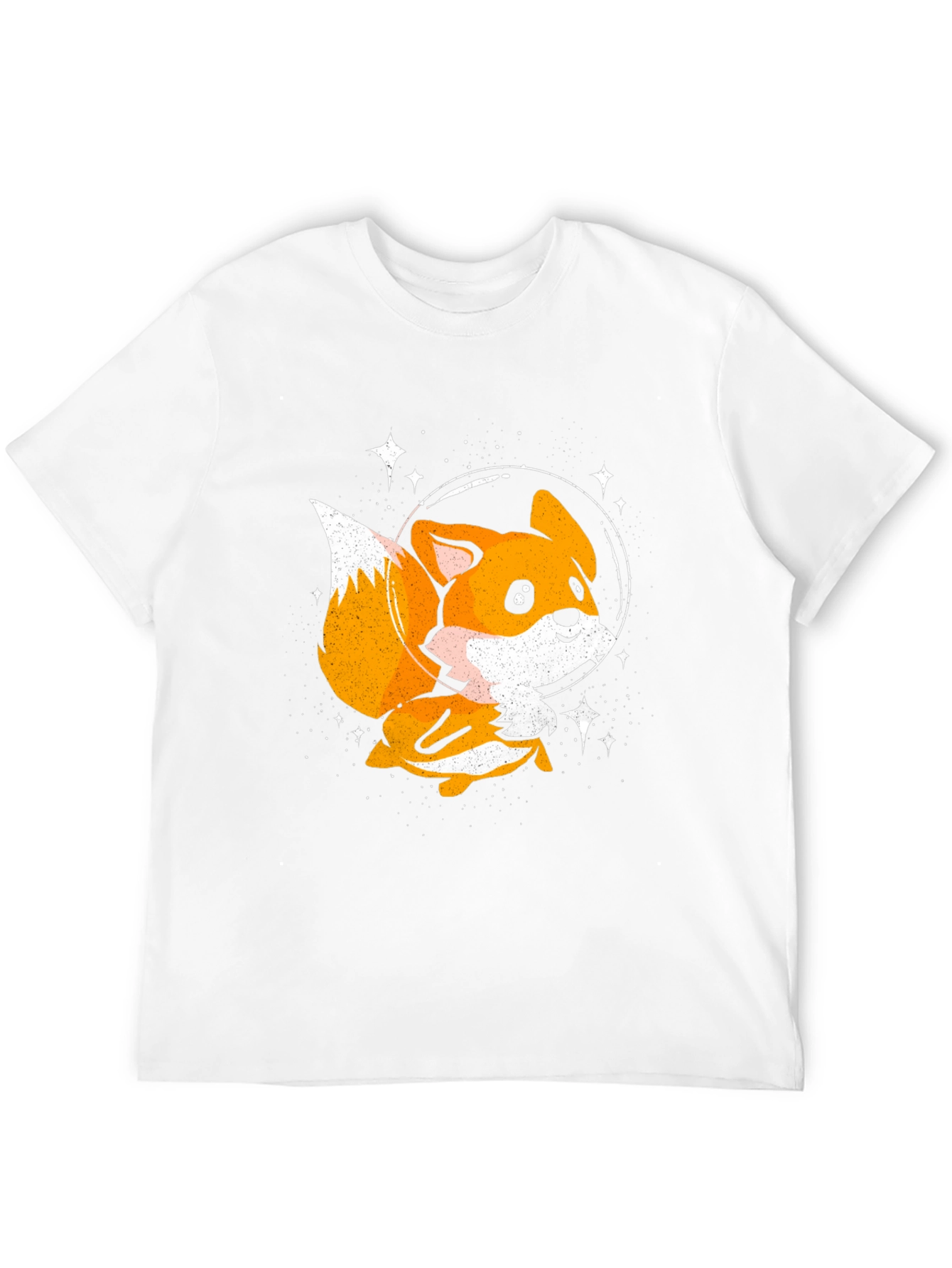 Astronaut Fox Black T-Shirt - Space Cartoon Tee