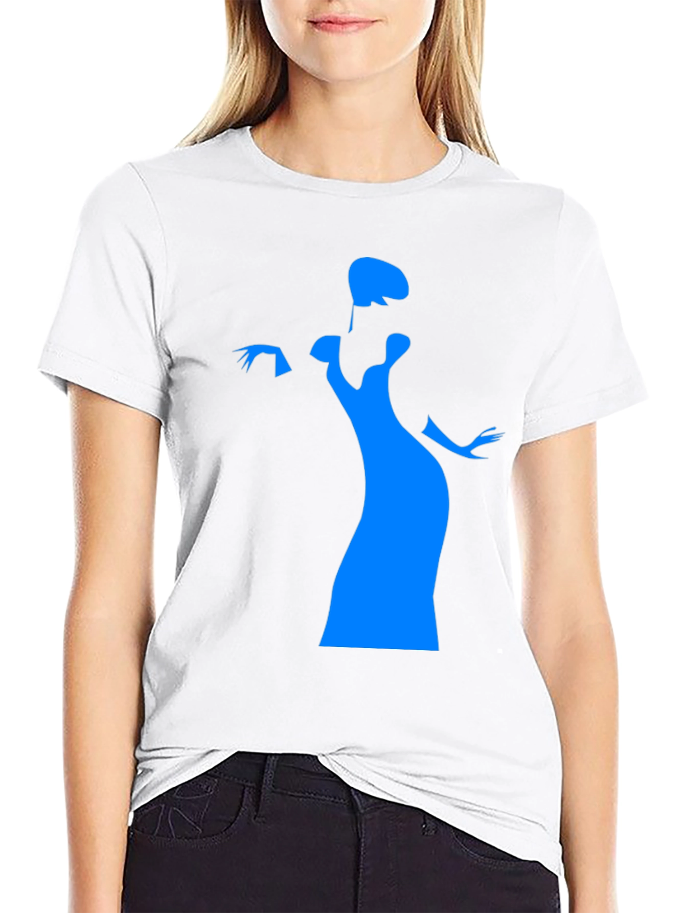 Elegant Silhouette Graphic Tee - Black