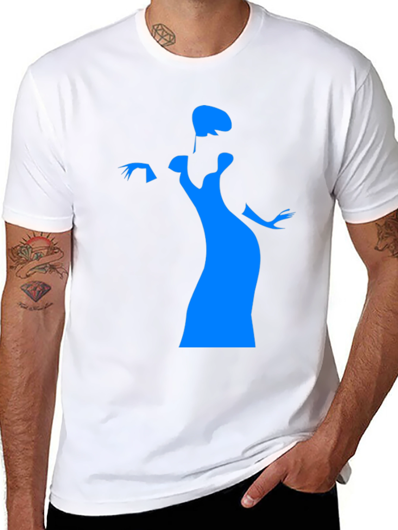Elegant Silhouette Graphic Tee - Black