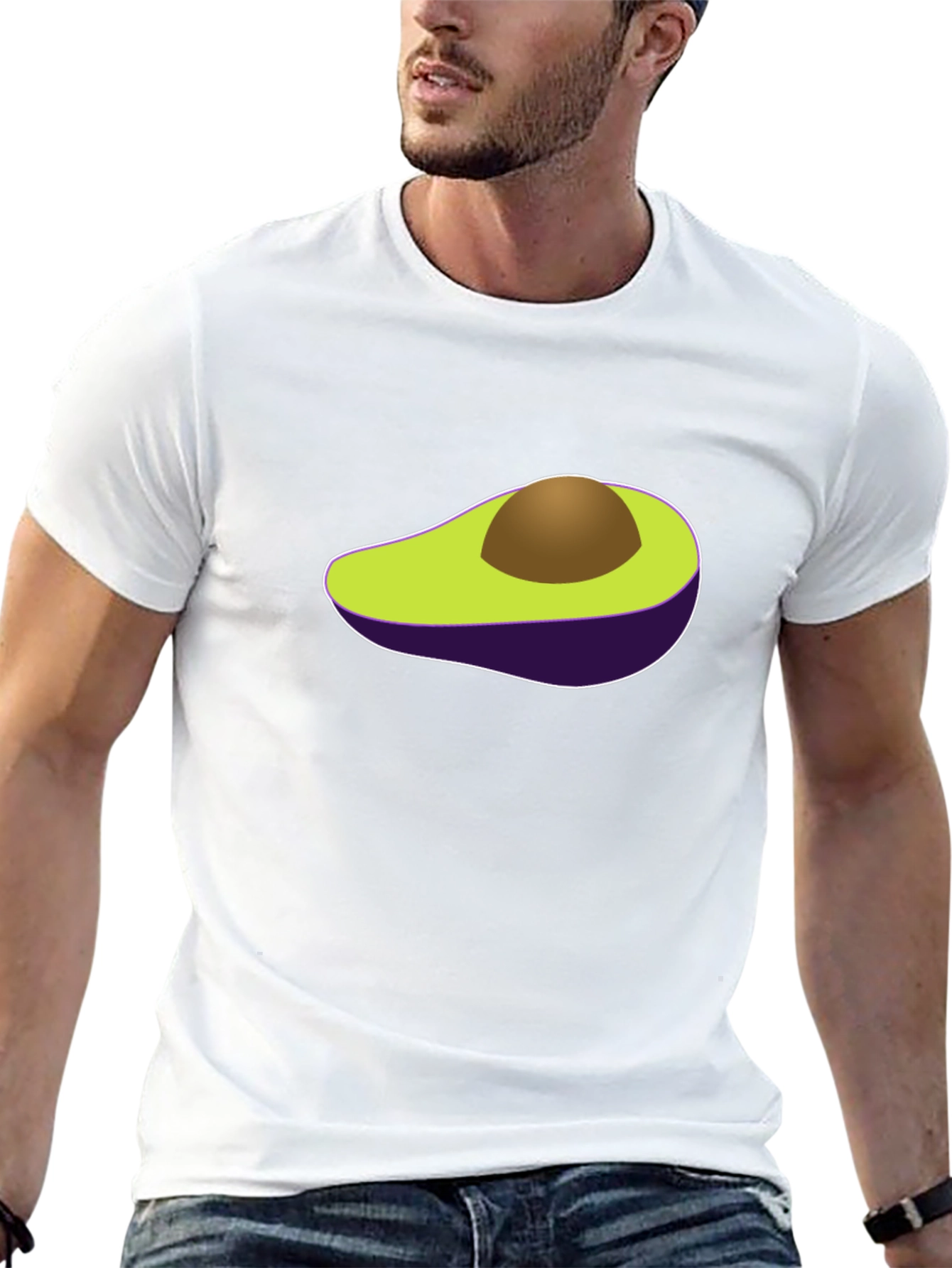 Avocado Graphic Print Black T-Shirt