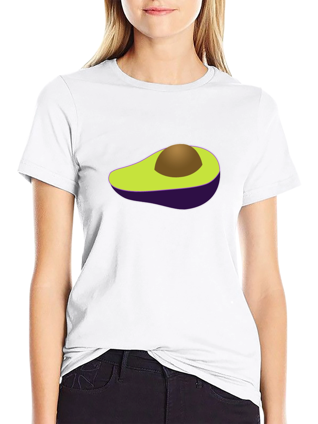 Avocado Graphic Print Black T-Shirt