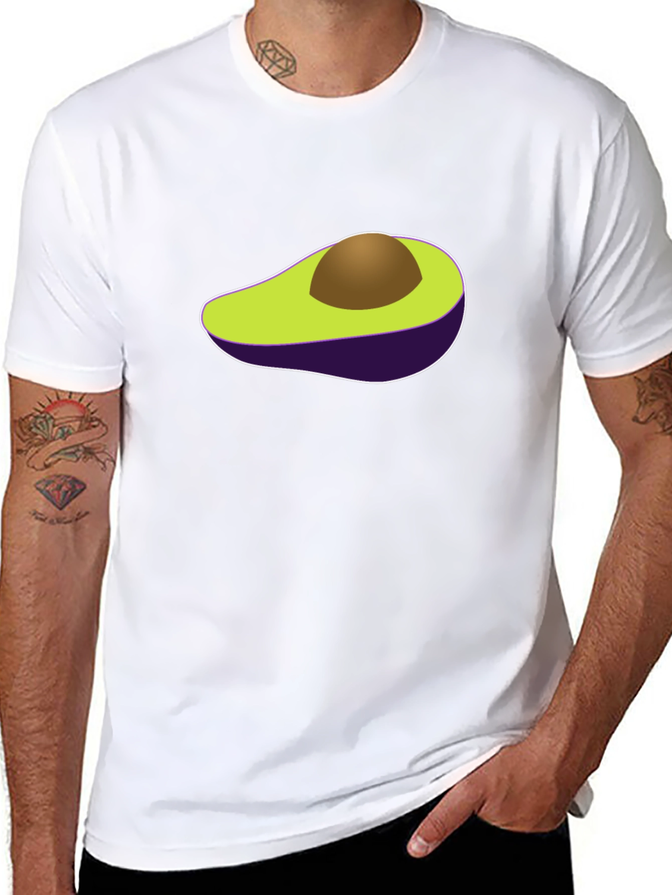 Avocado Graphic Print Black T-Shirt