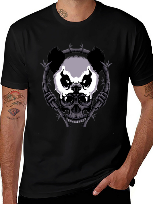 Panda Skull Bamboo T-Shirt - Dark Graphic Tee