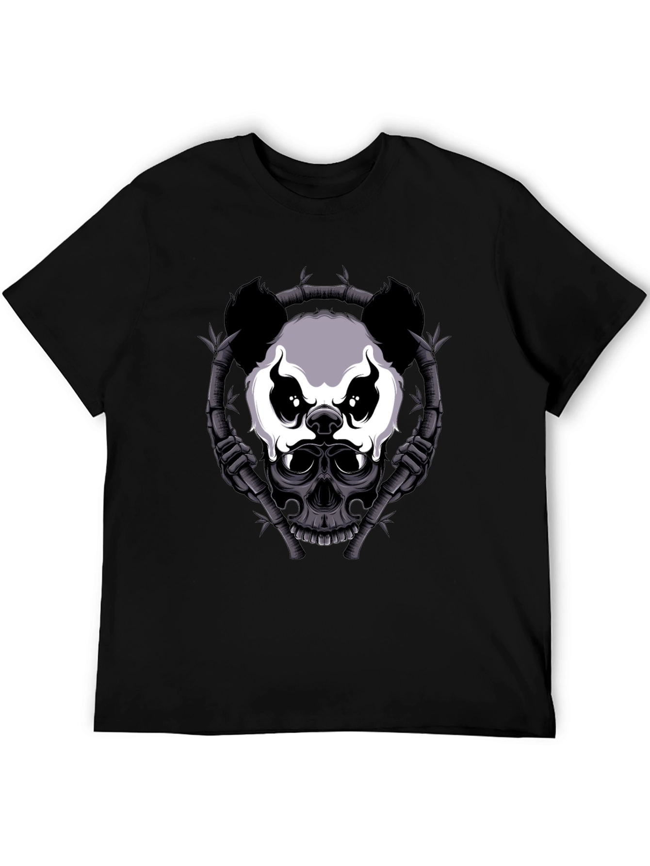 Panda Skull Bamboo T-Shirt - Dark Graphic Tee