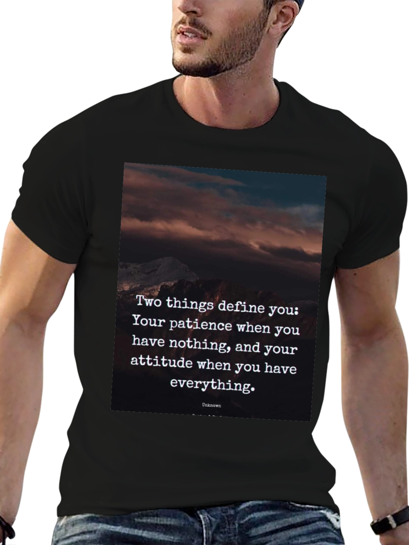 Inspirational Quote Graphic Tee - Patience & Attitude