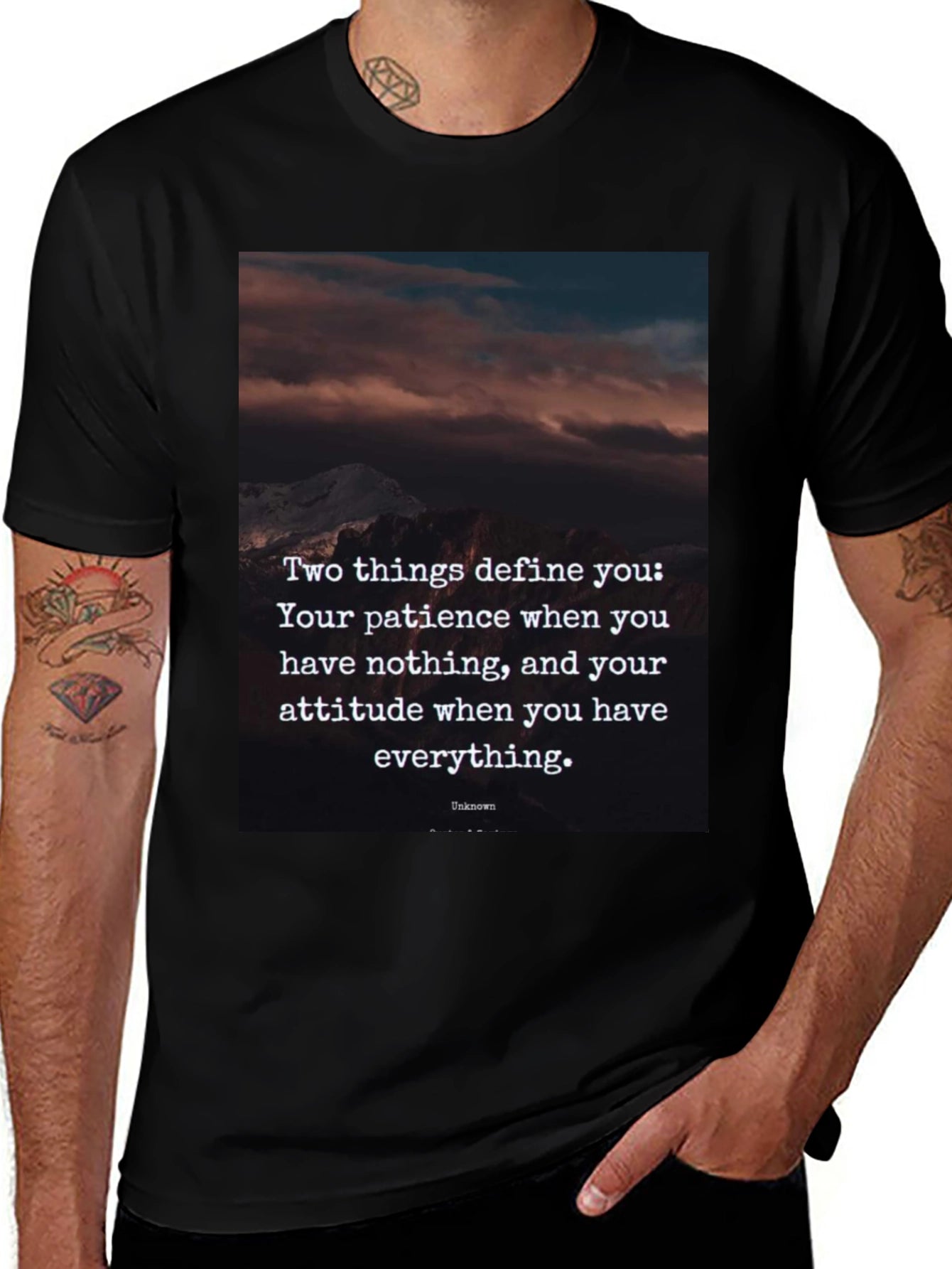 Inspirational Quote Graphic Tee - Patience & Attitude