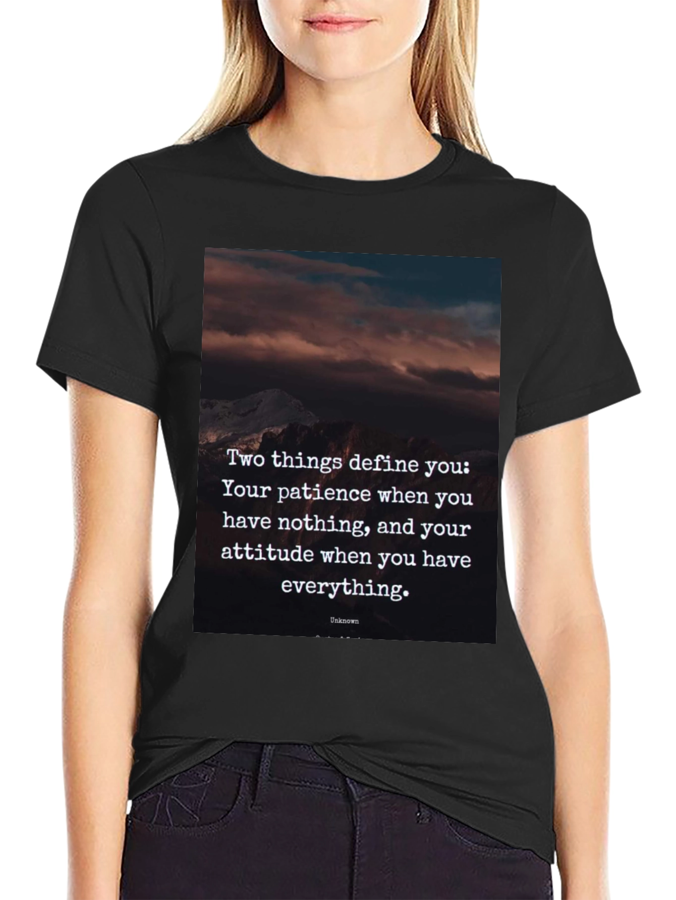 Inspirational Quote Graphic Tee - Patience & Attitude