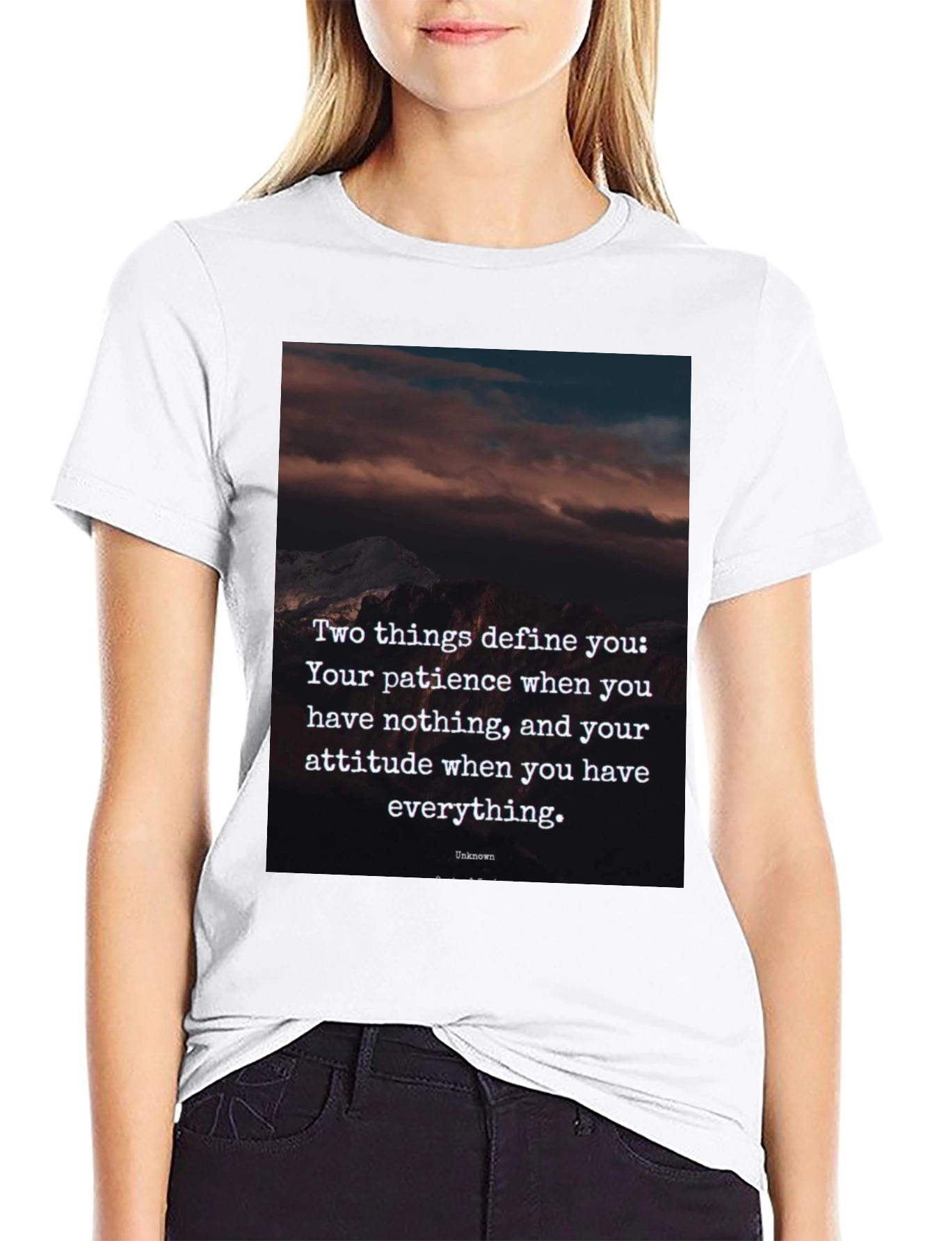 Inspirational Quote Graphic Tee - Patience & Attitude