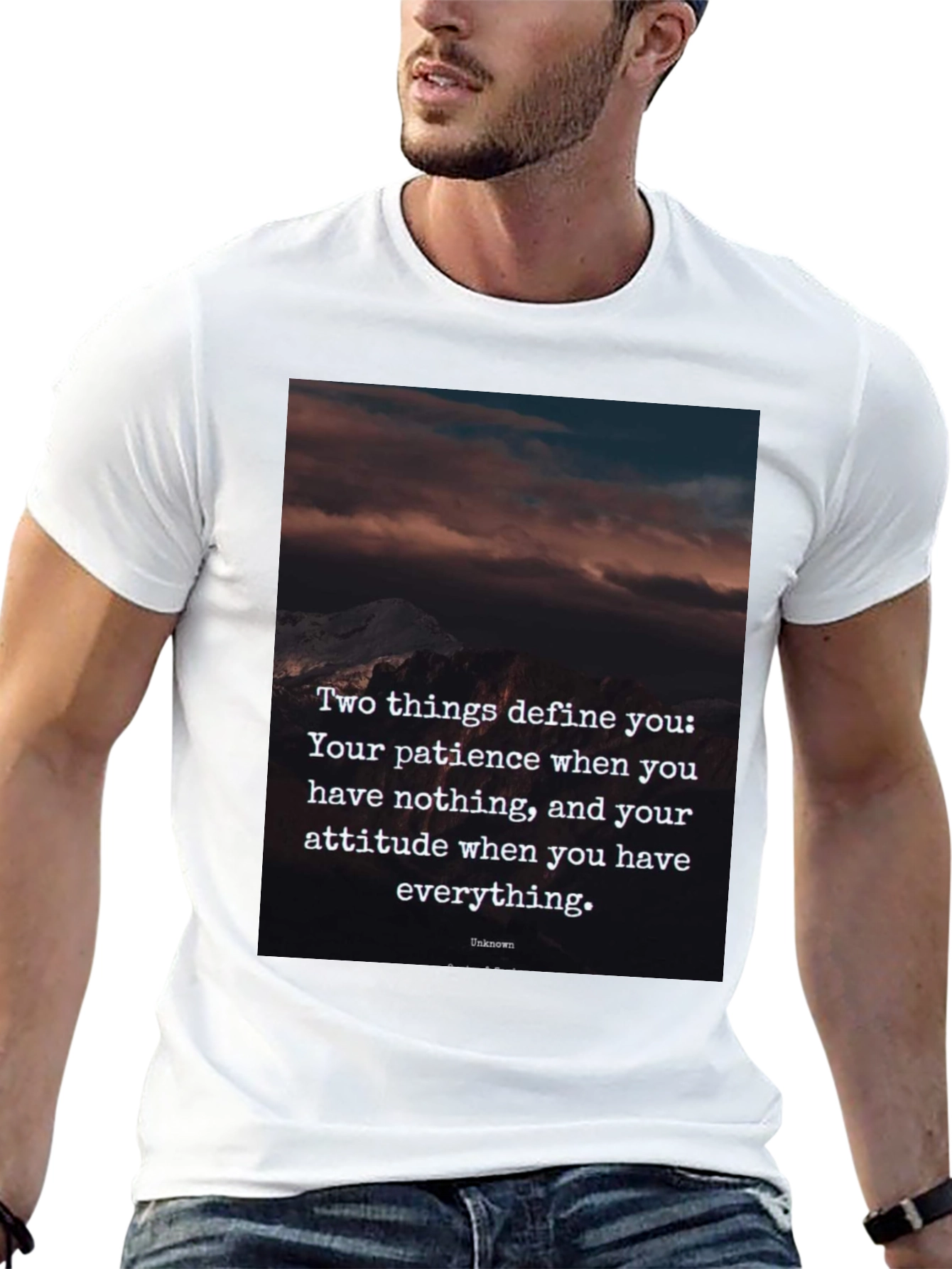 Inspirational Quote Graphic Tee - Patience & Attitude