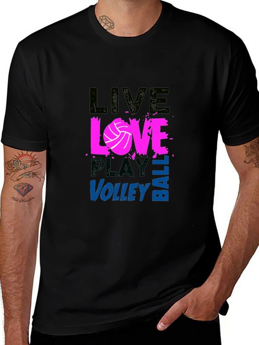 Live Love Volleyball Graphic Tee - Black