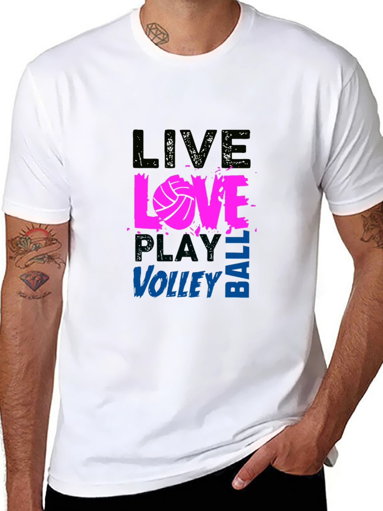 Live Love Volleyball Graphic Tee - Black