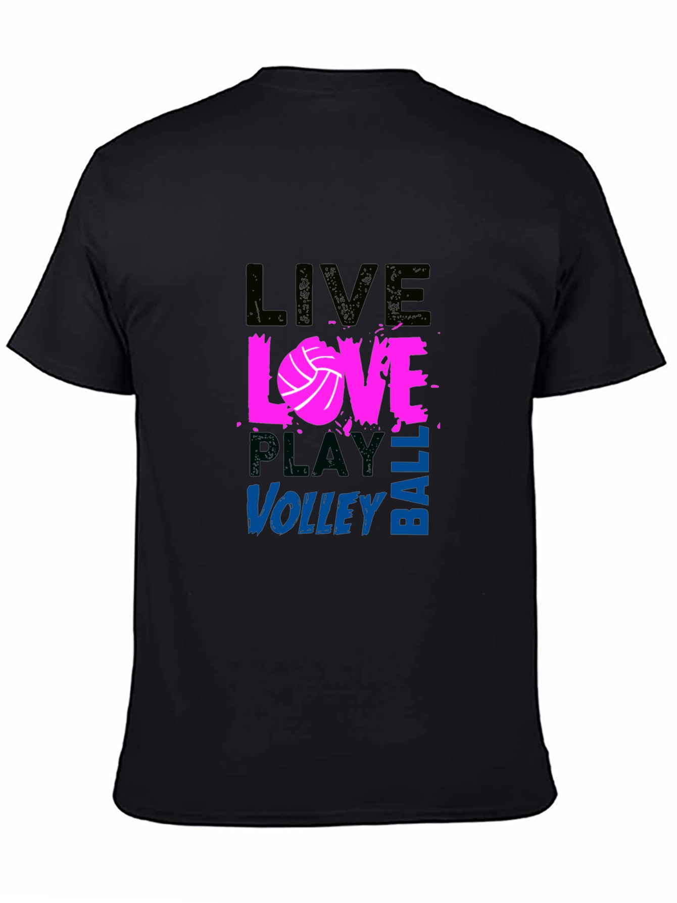 Live Love Volleyball Graphic Tee - Black