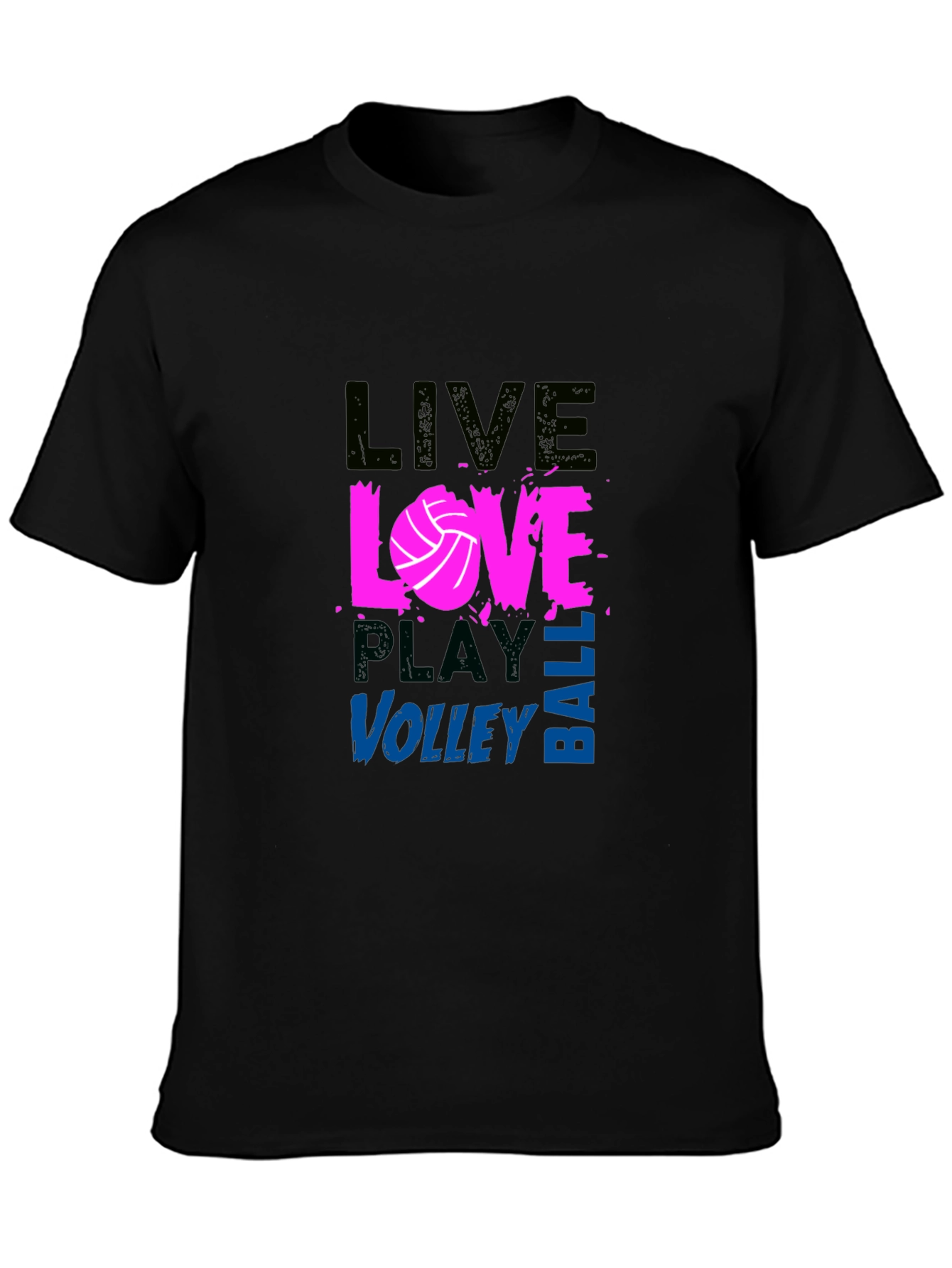 Live Love Volleyball Graphic Tee - Black