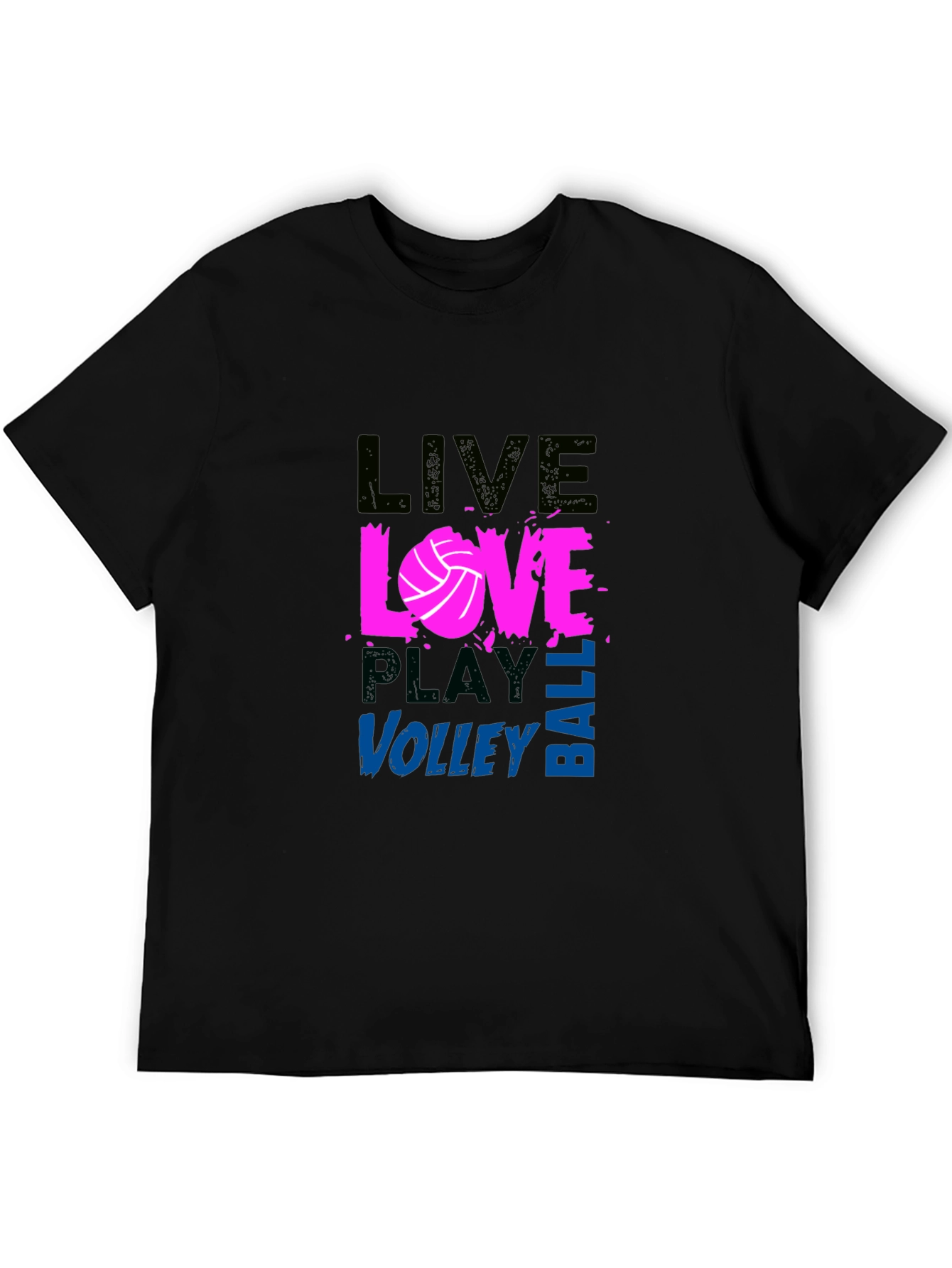 Live Love Volleyball Graphic Tee - Black