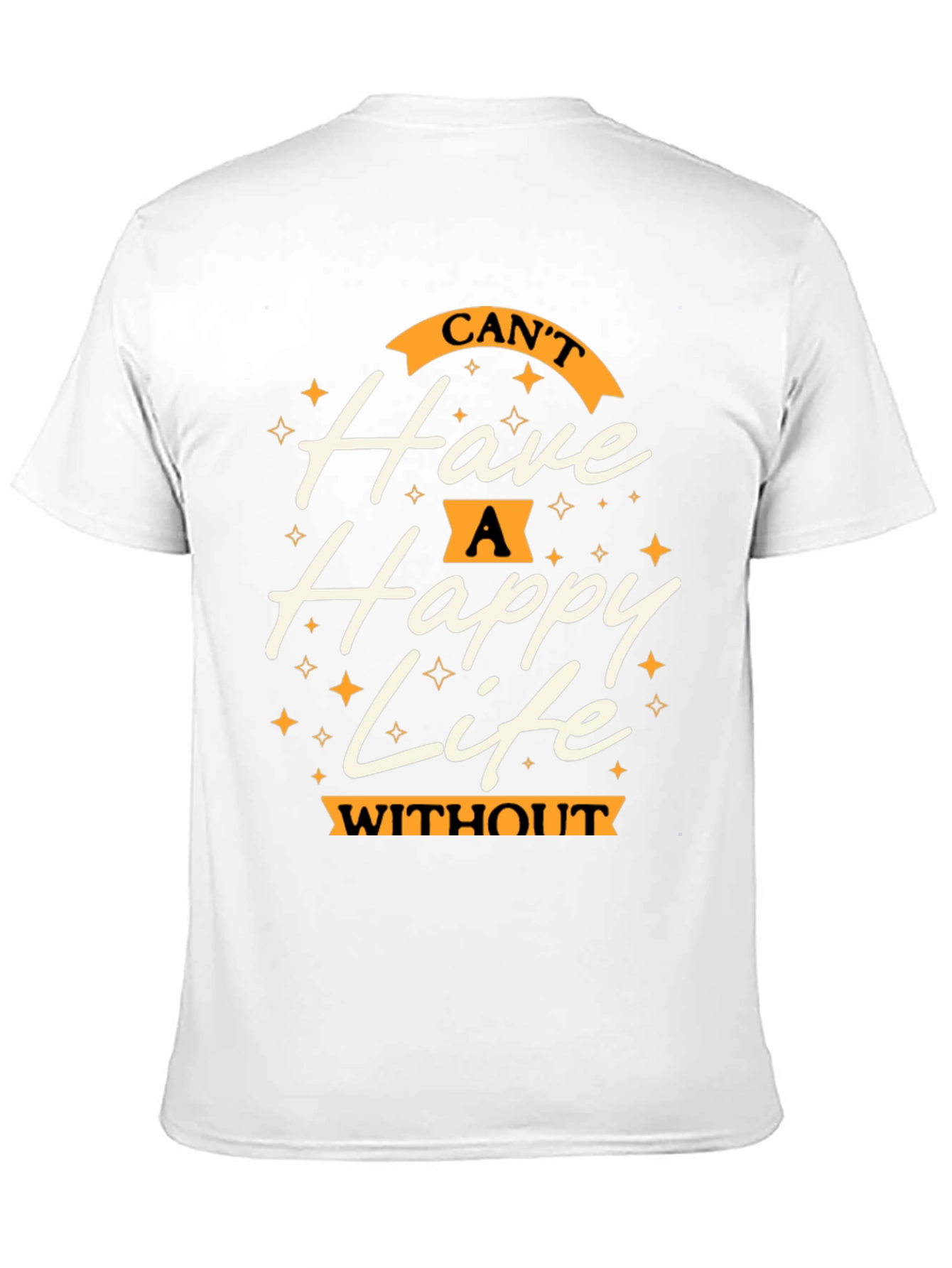 Happy Life Graphic Tee - Casual Black T-Shirt