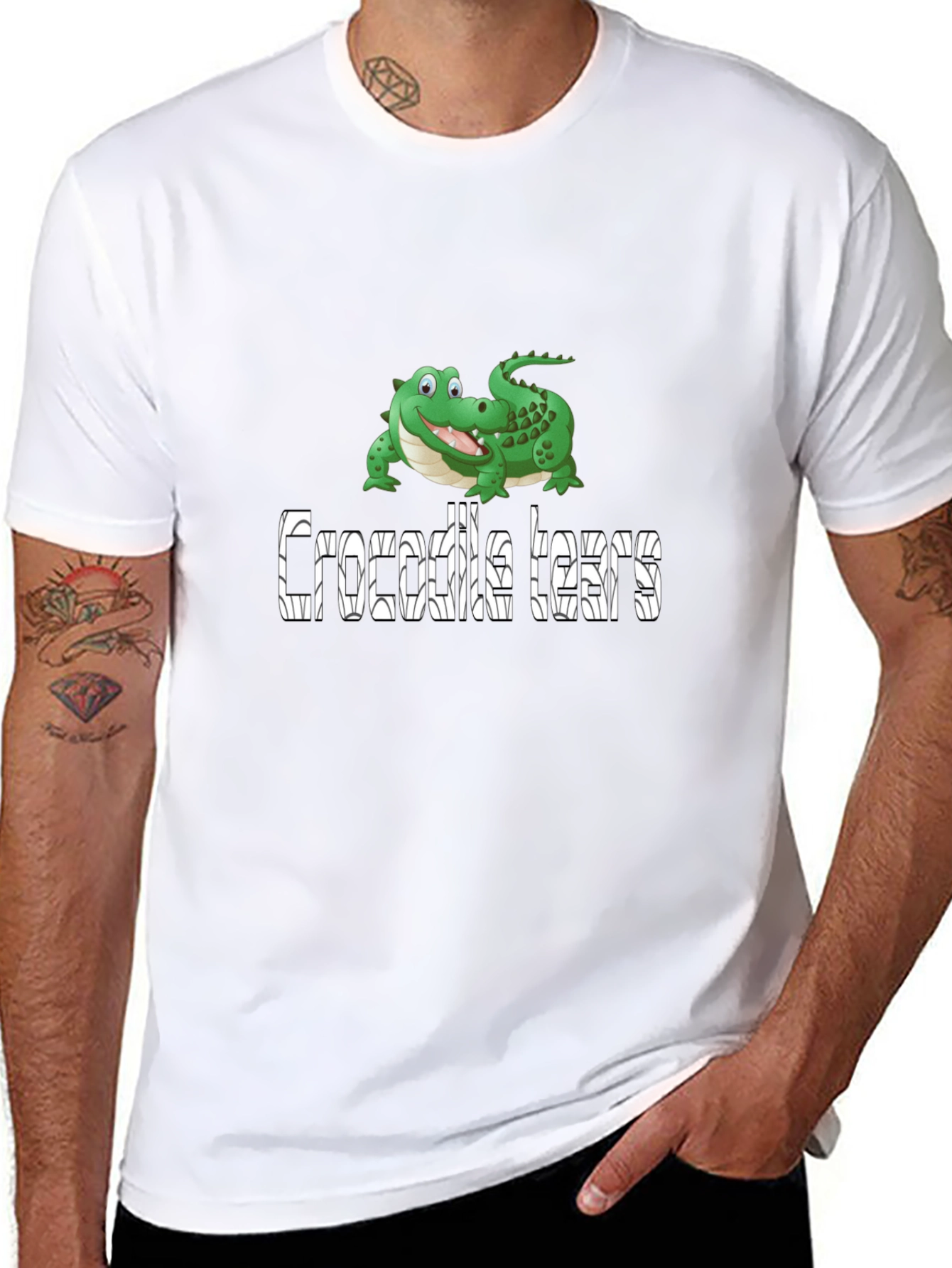 Crocodile Tears Graphic Tee - Funny Animal Humor