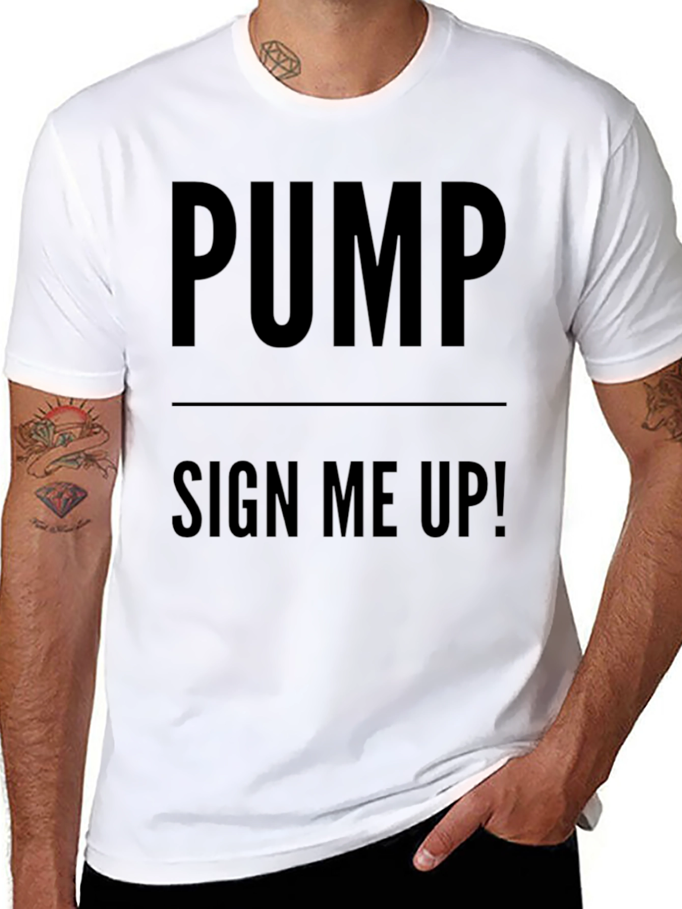 Pump Sign Me Up! Black Graphic T-Shirt