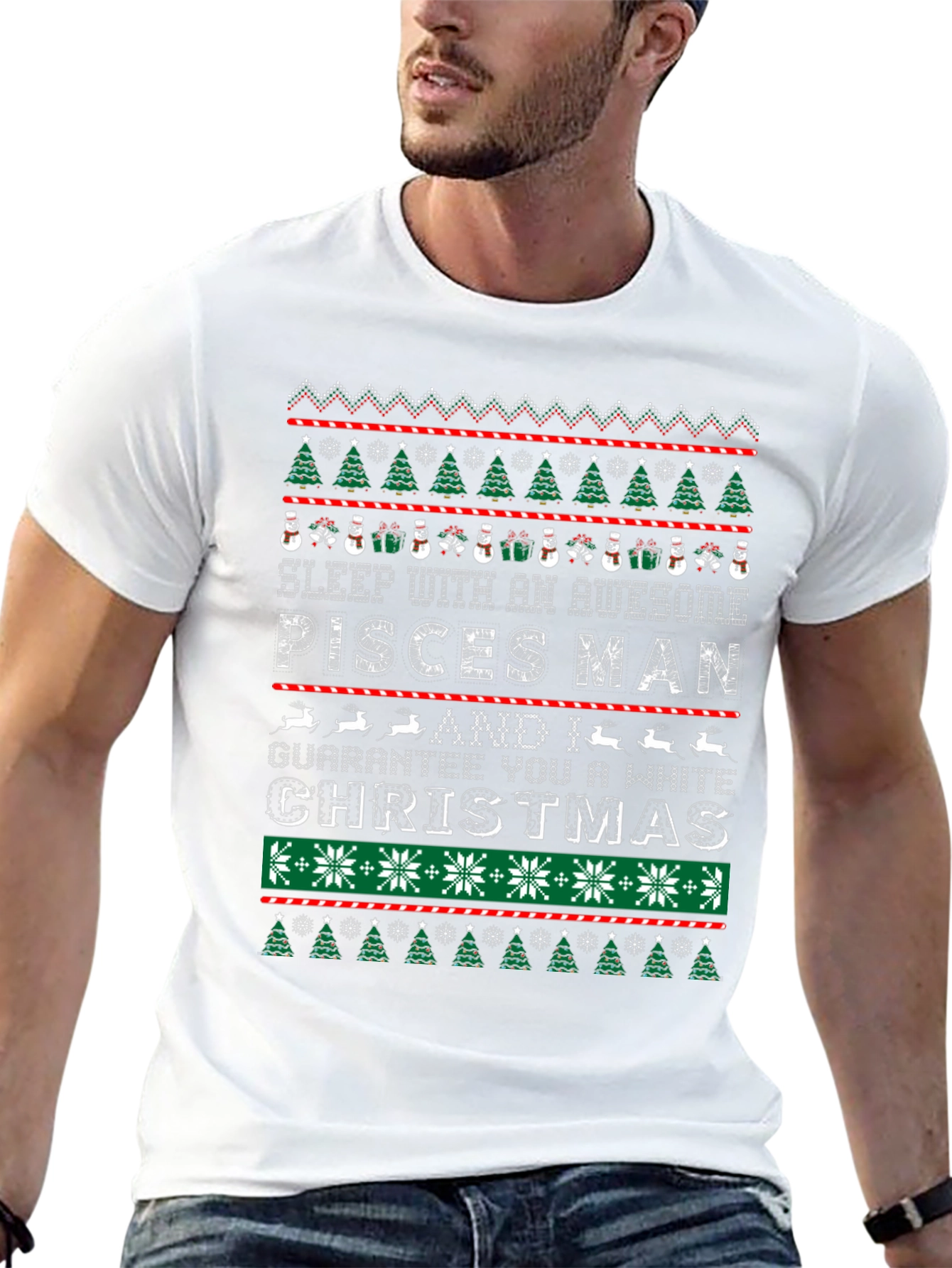 Pisces Man Christmas Ugly Sweater T-Shirt