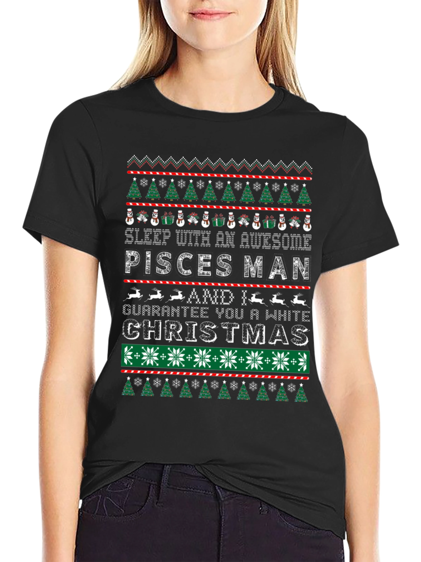 Pisces Man Christmas Ugly Sweater T-Shirt