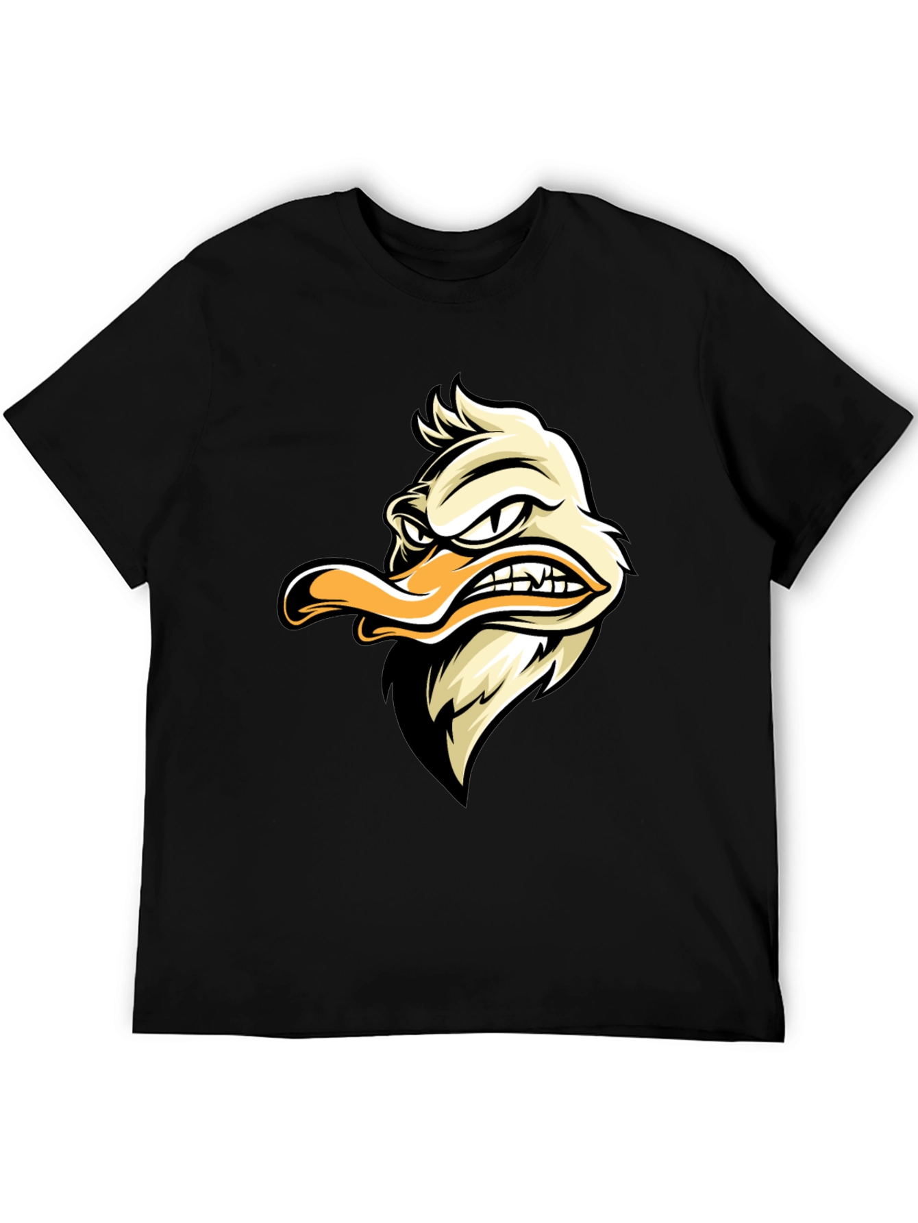 Grumpy Duck Graphic Tee - Black Cotton T-Shirt