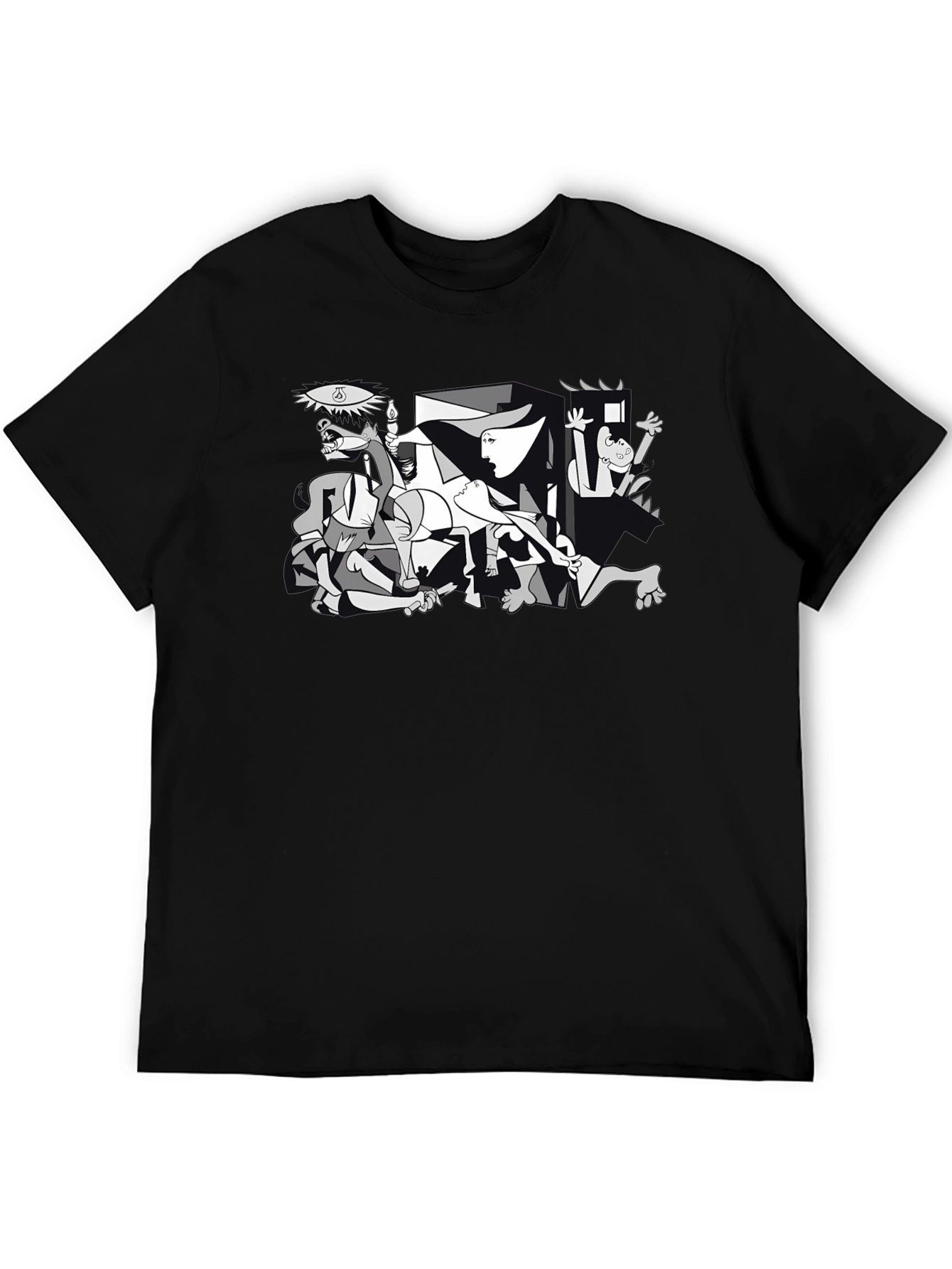 Guernica Style Graphic T-Shirt - Black