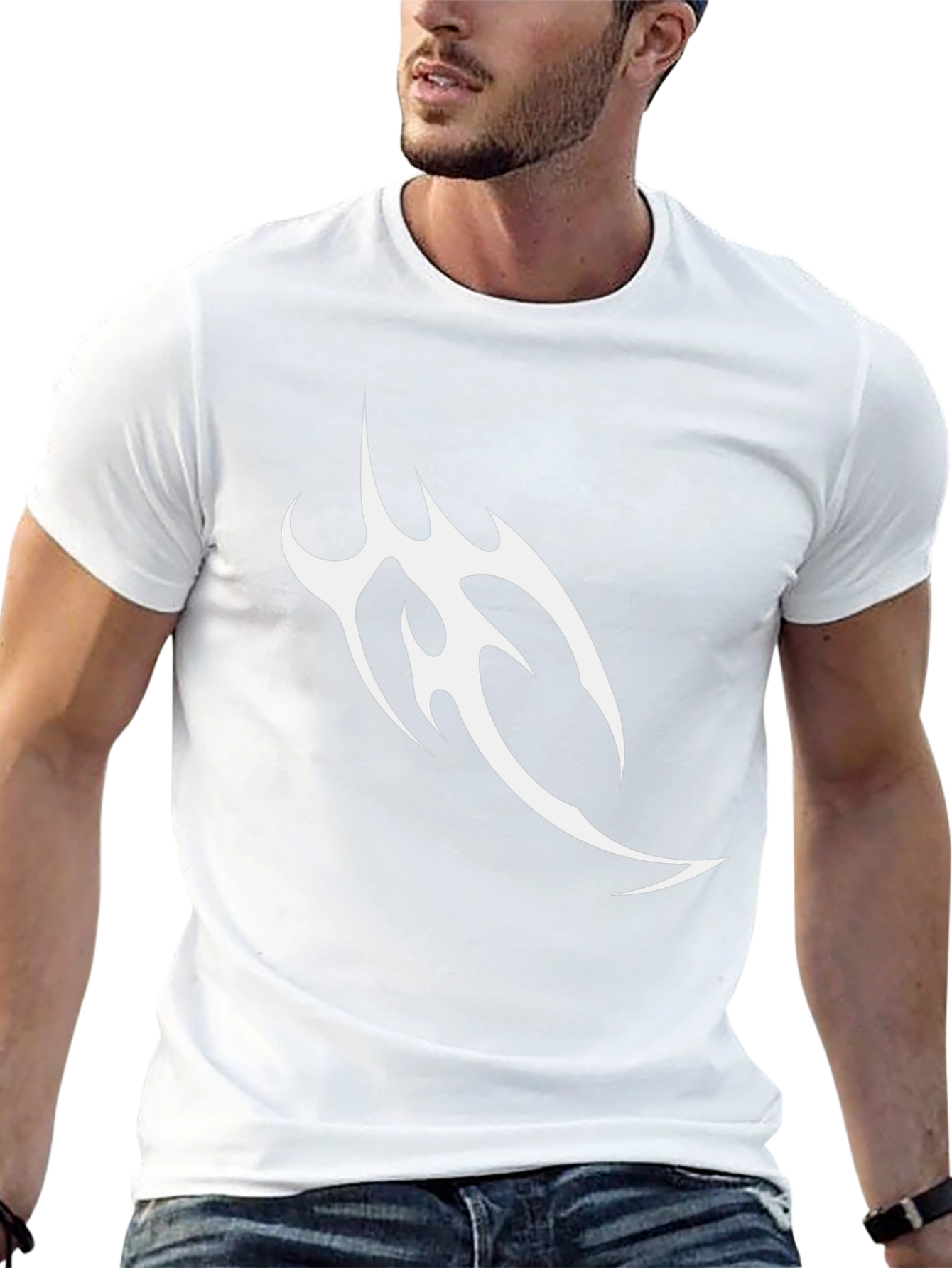 Mens Black T-Shirt with Tribal Graphic Design