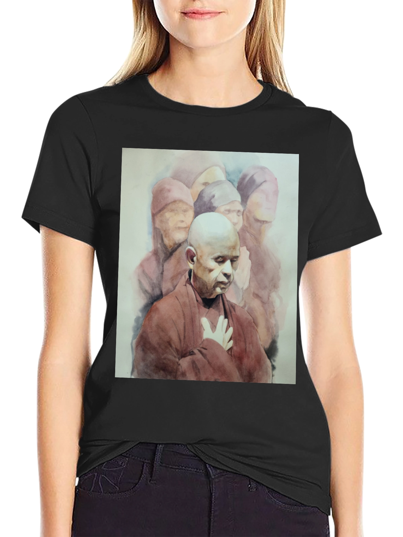 Monk Graphic Tee - Spiritual Design Soft Cotton