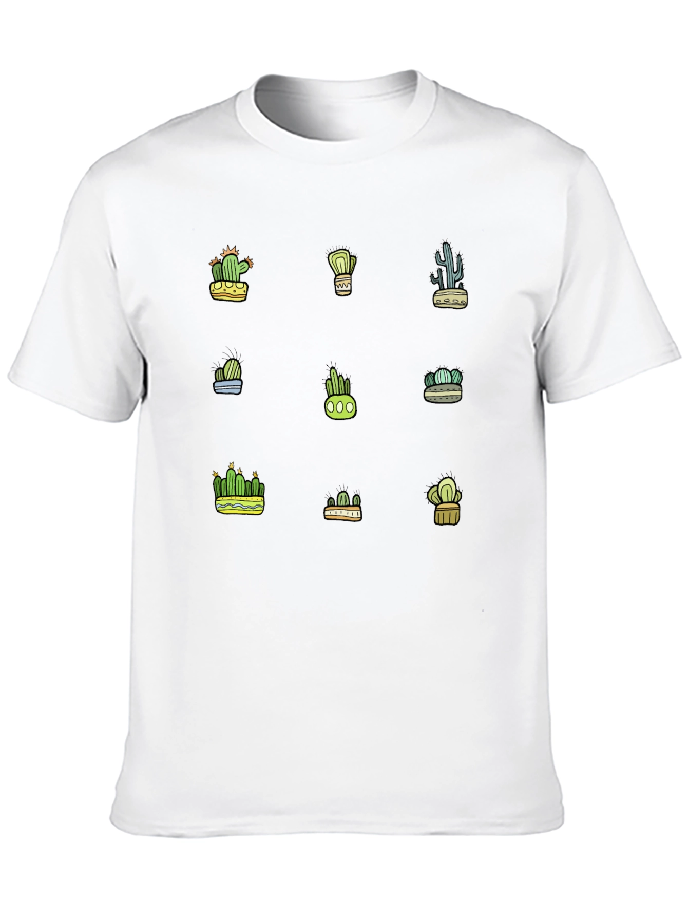 Cactus Print Tee - Stylish Desert Plants Graphic T-Shirt