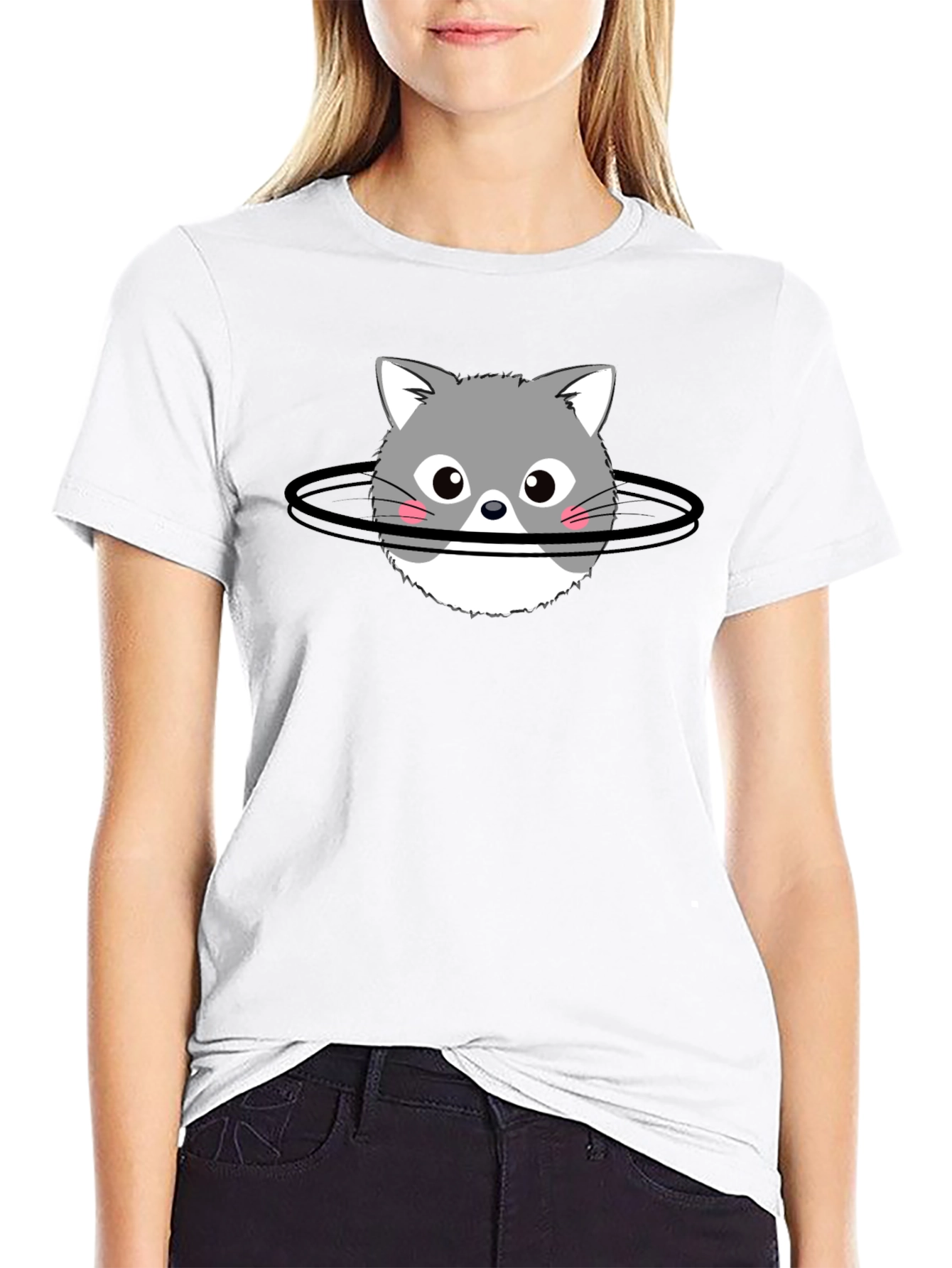 Cat Planet T-Shirt - Black Cotton Graphic Tee