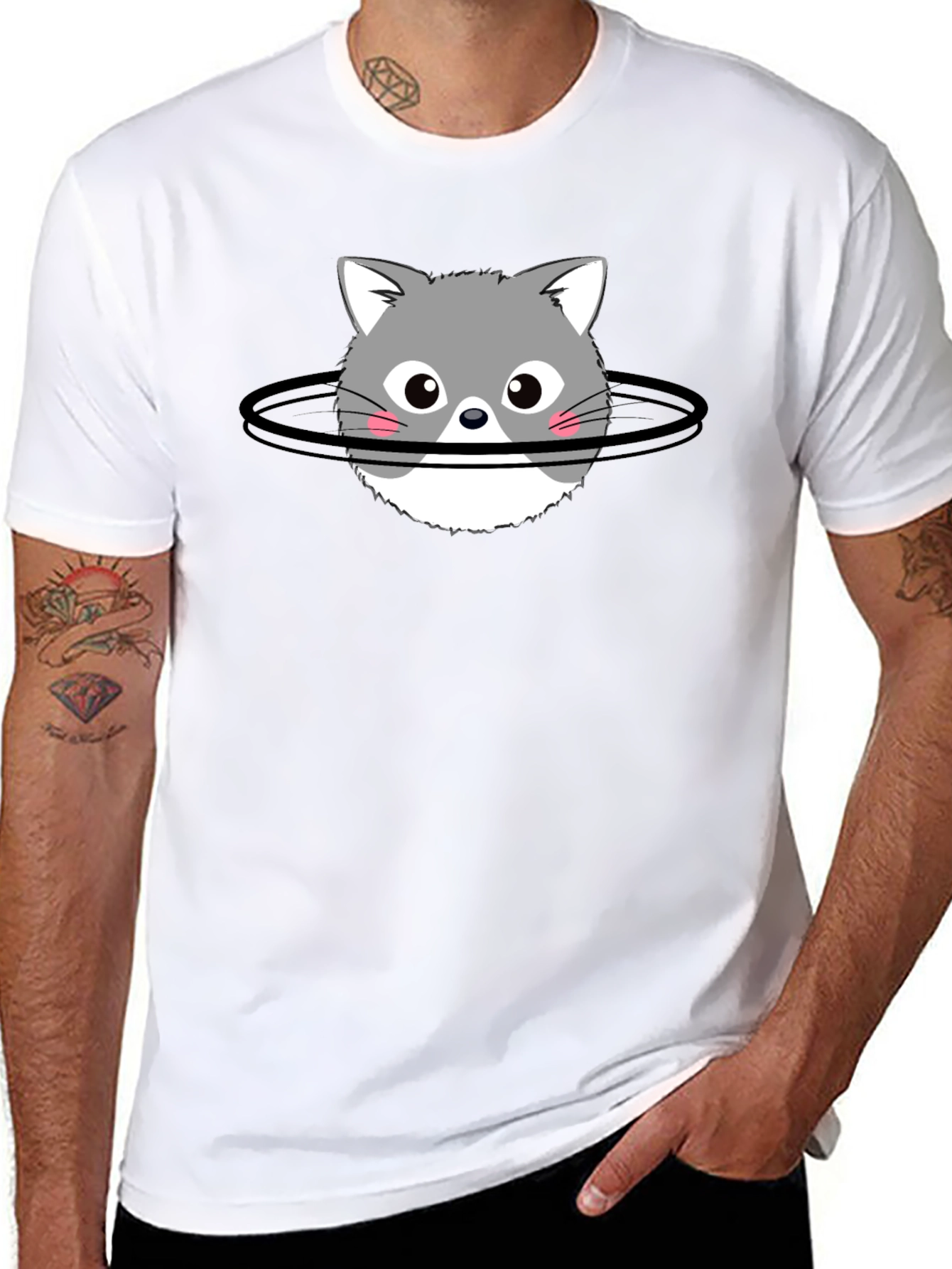 Cat Planet T-Shirt - Black Cotton Graphic Tee