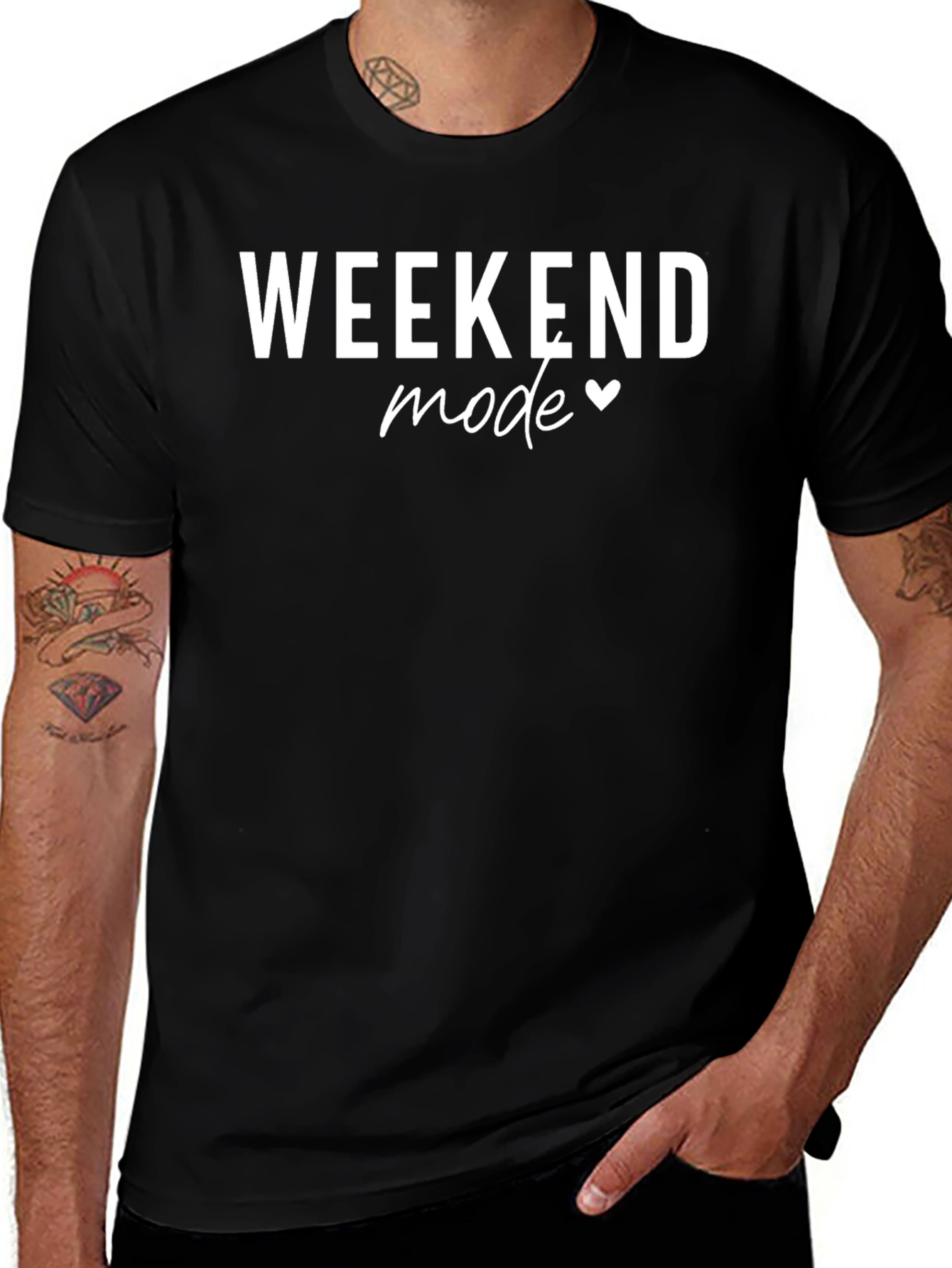 Weekend Mode Graphic Tee - Black T-Shirt