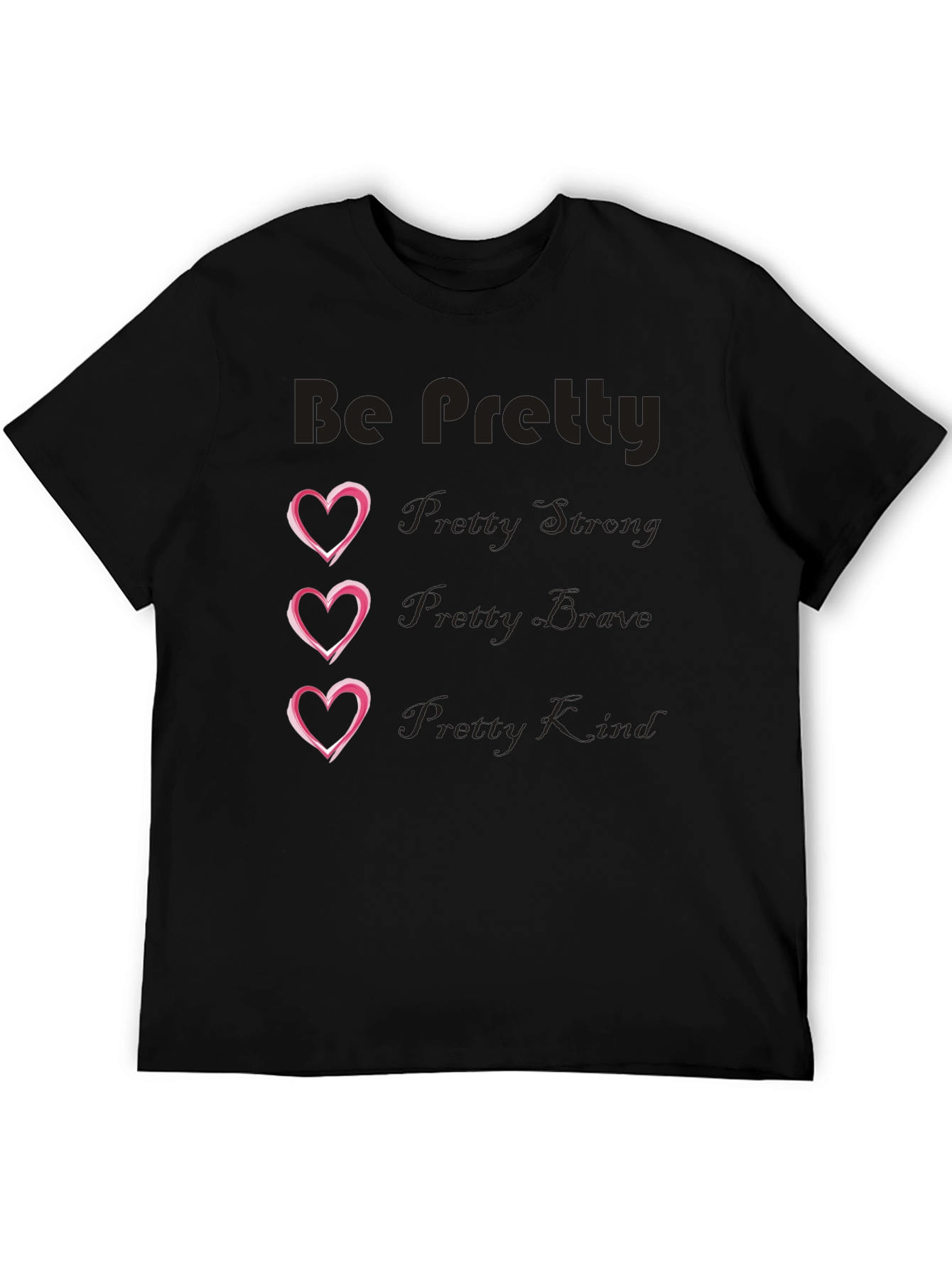 Be Pretty Heart Tee - Black Cotton Blend